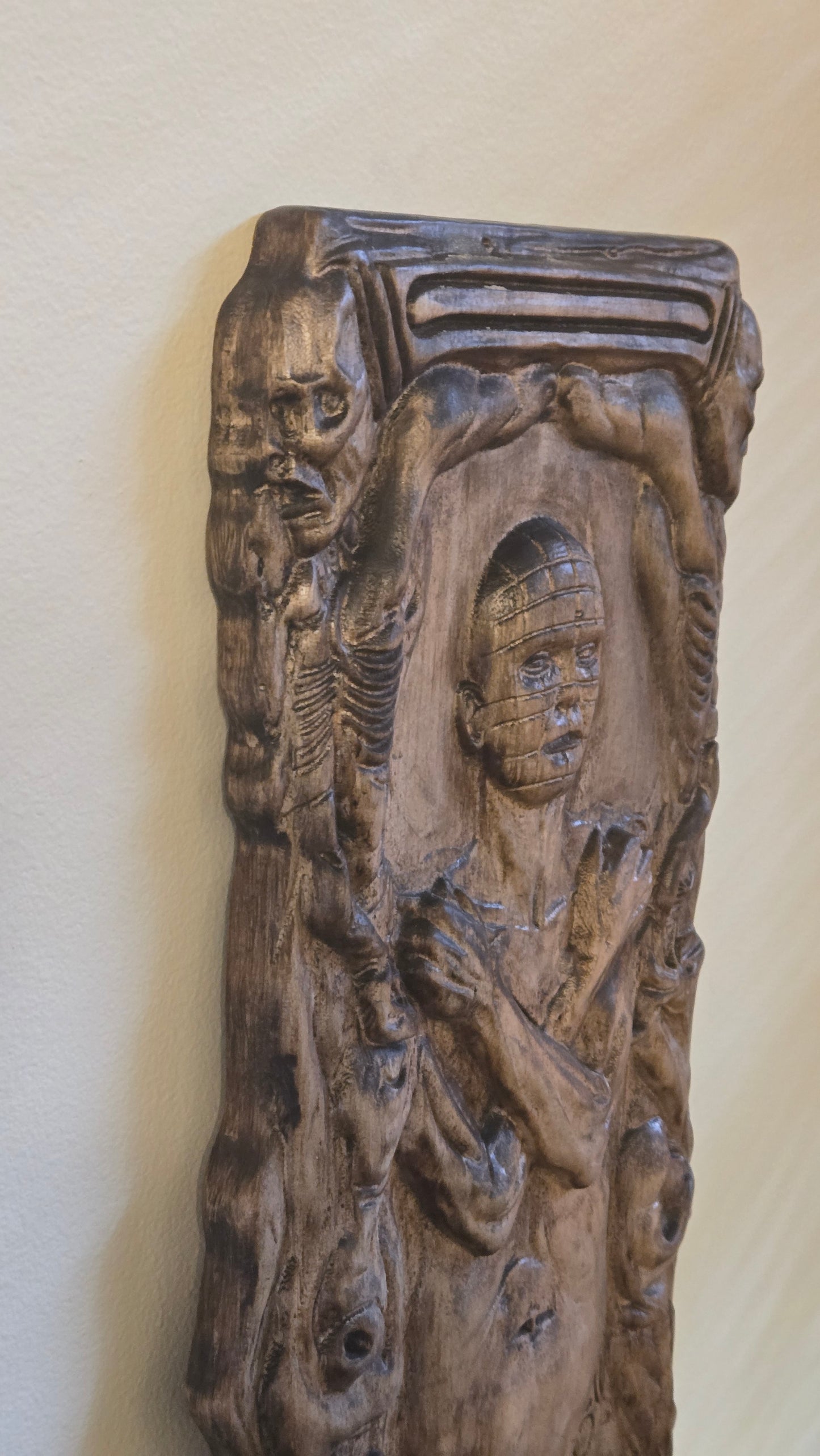 Pillar of Souls Inspired Horror Wall Relief — Reclaimed Barn Wood — Signed One-of-One