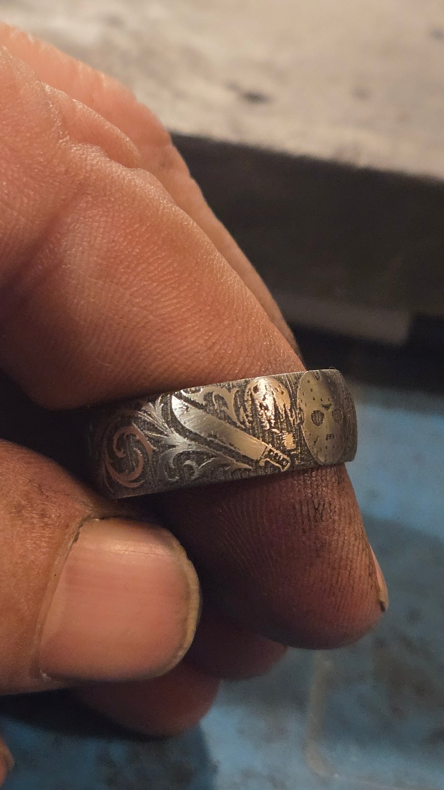 Jason Inspired Horror Ring – Handmade 316L Stainless Steel Ring Pre-order for next weeks batch