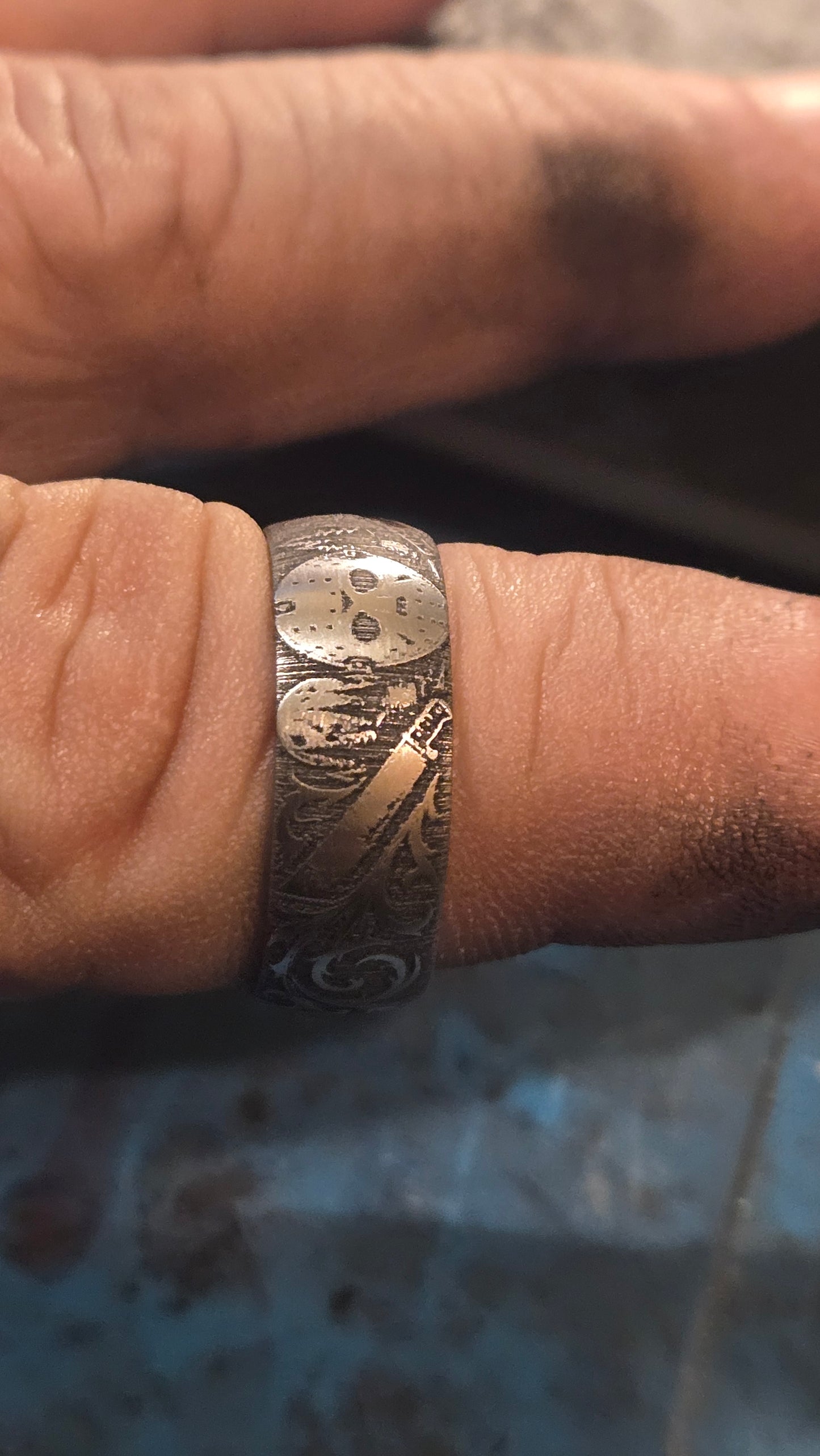 Jason Inspired Horror Ring – Handmade 316L Stainless Steel Ring Pre-order for next weeks batch