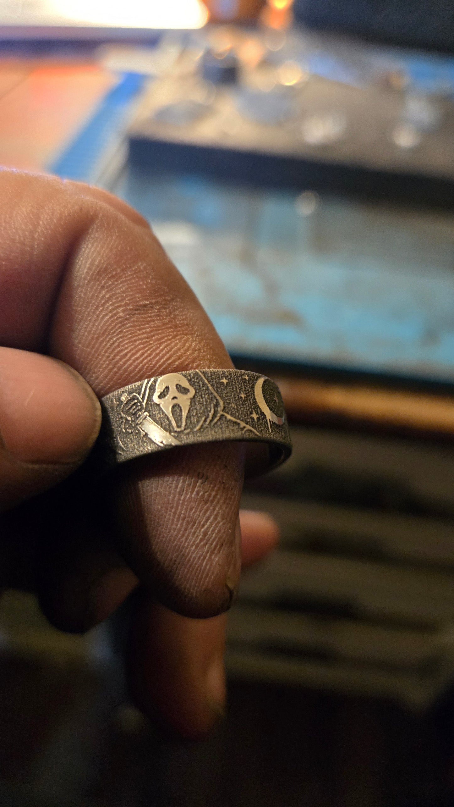 Ghostface “What’s Your Favorite Scary Movie?” Horror Ring – Handmade 316L Stainless Steel Ring Pre-order for next weeks batch