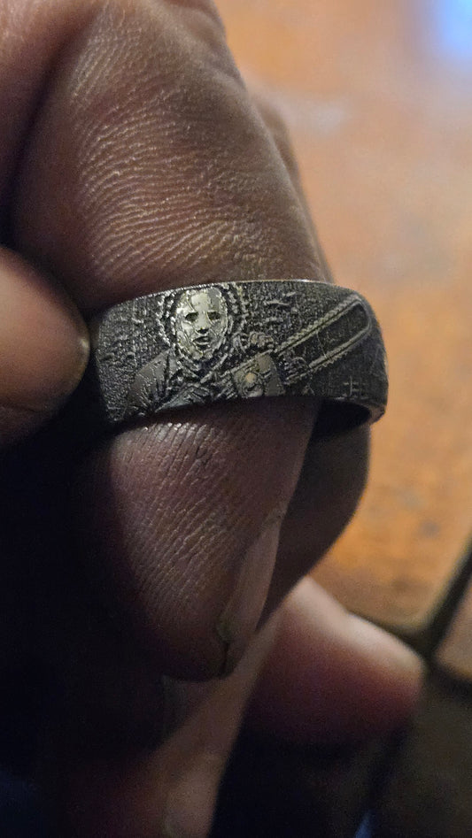 Leatherface “The Saw Is Family” Horror Ring – Handmade 316L Stainless Steel Ring Pre-order for next weeks batch