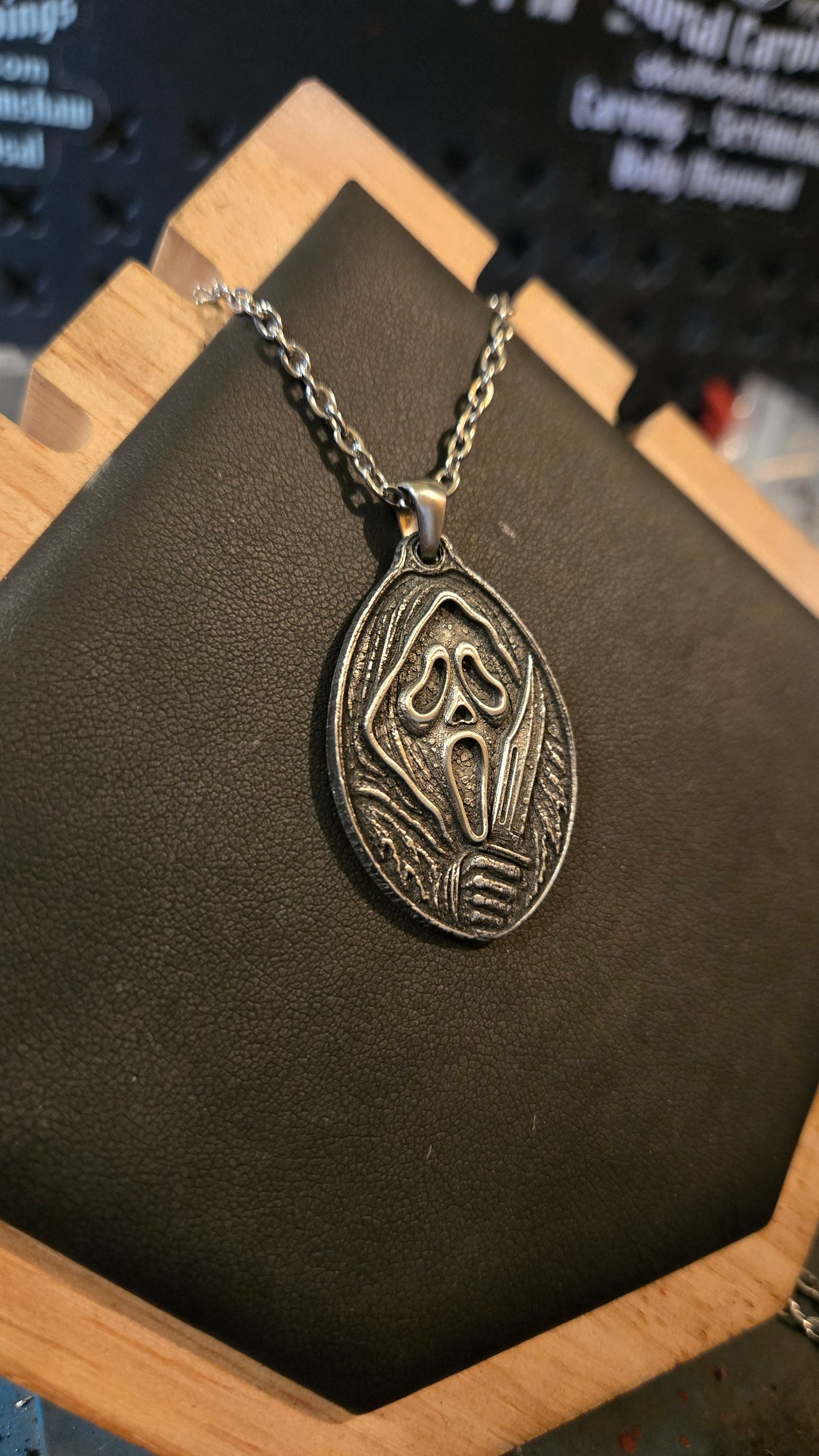 Ghostface Inspired Pendant Necklace - Pre-Order for next weeks batch
