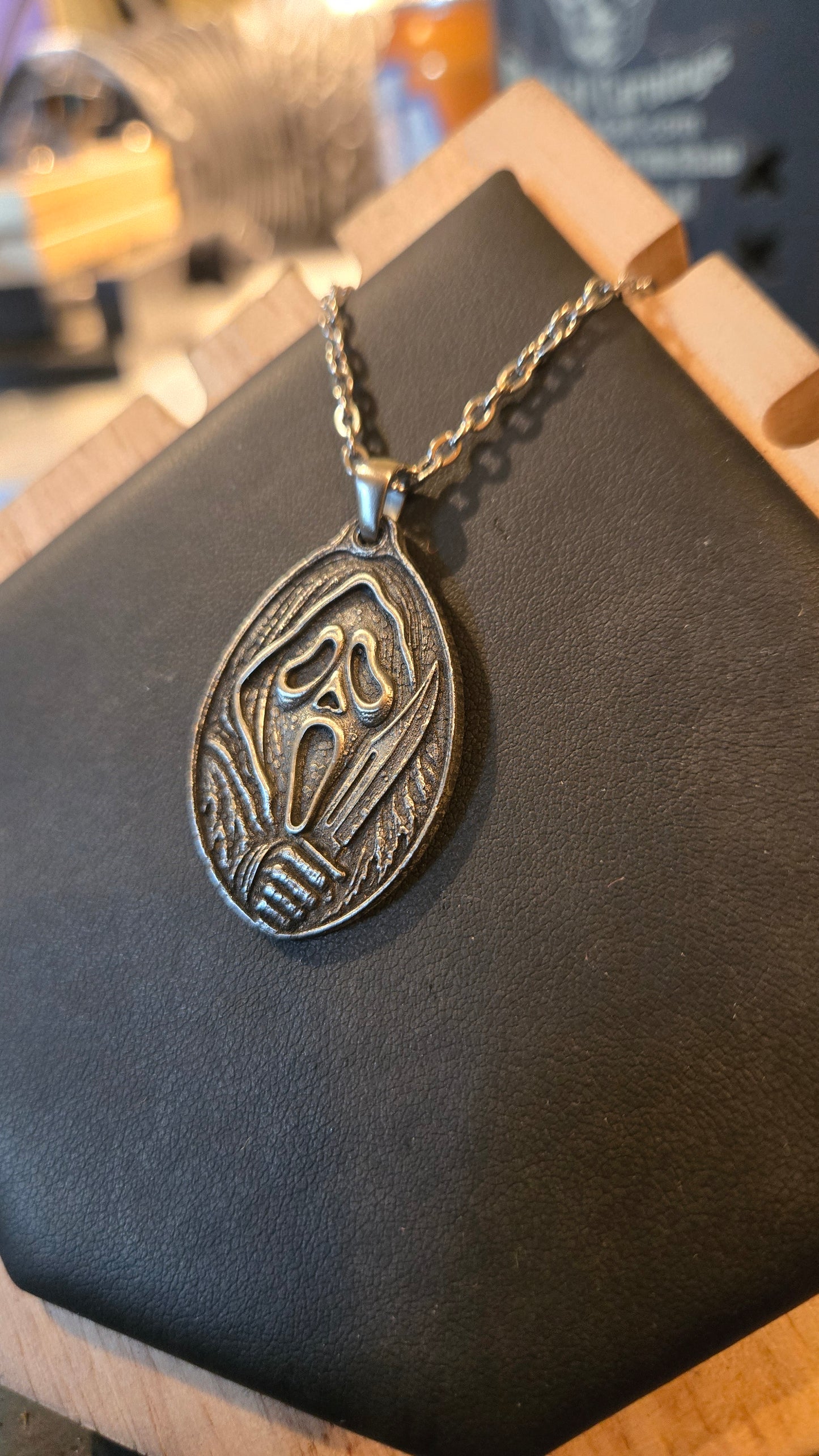 Ghostface Inspired Pendant Necklace - Pre-Order for next weeks batch