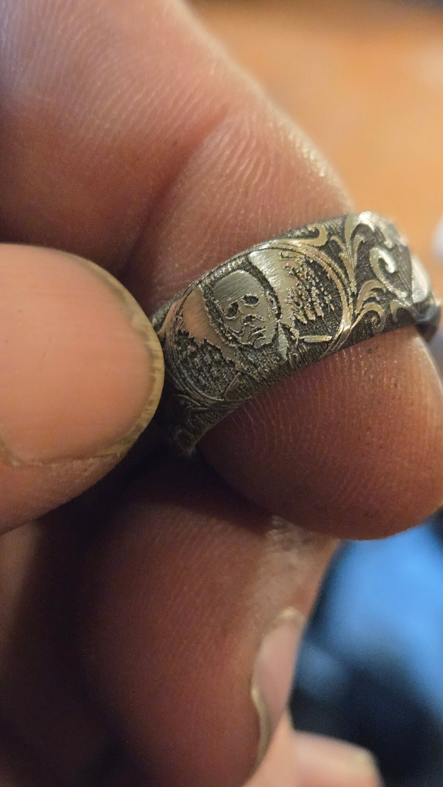 Michael Myers Engraved Flat Ring – 316L Surgical Steel