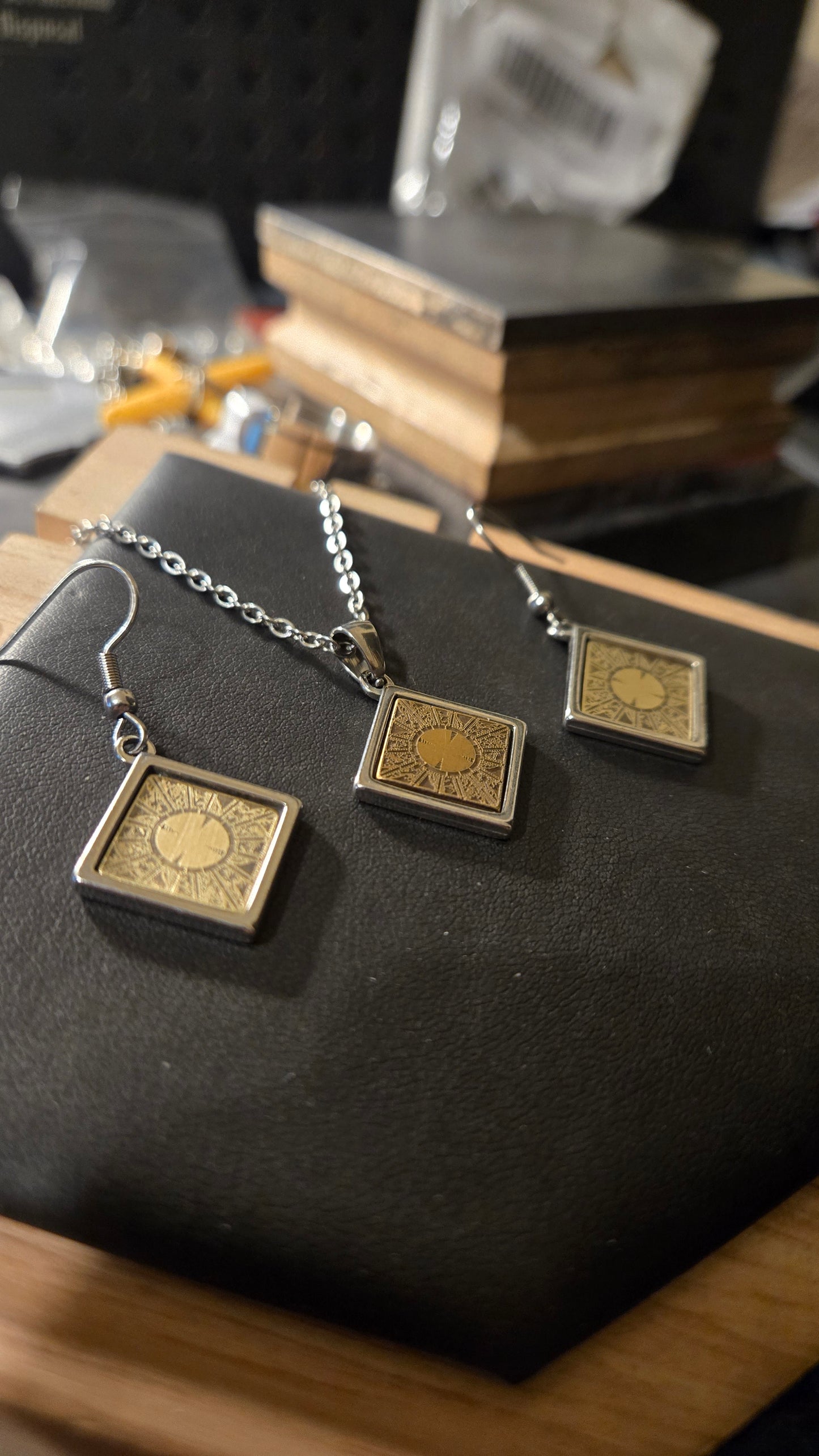 Handmade Lament Configuration Jewelry Set – 12mm Pendant & Matching Earrings