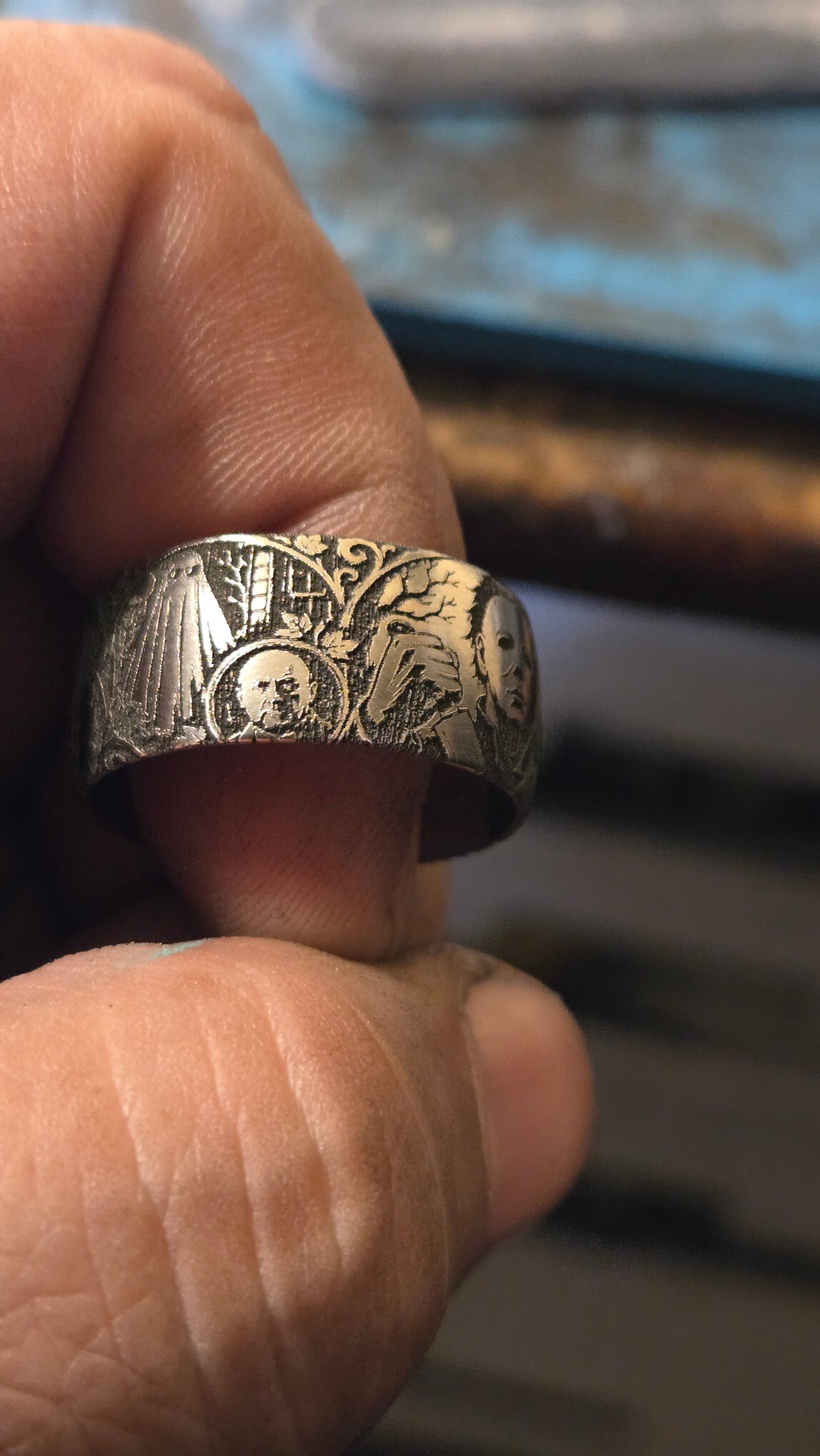 Michael Myers Halloween Ring – Handmade 12mm Wide
