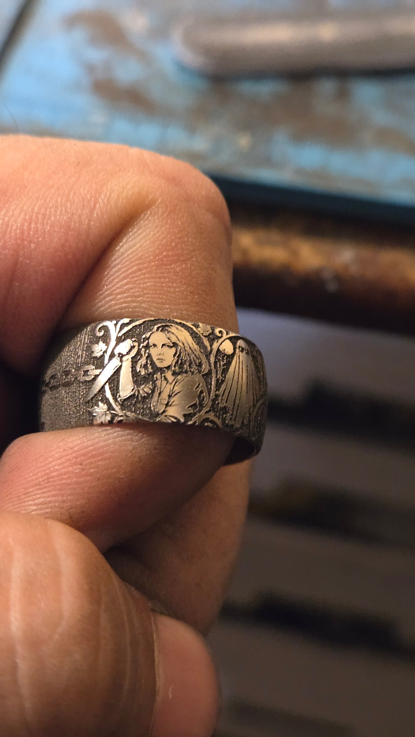 Michael Myers Halloween Ring – Handmade 12mm Wide