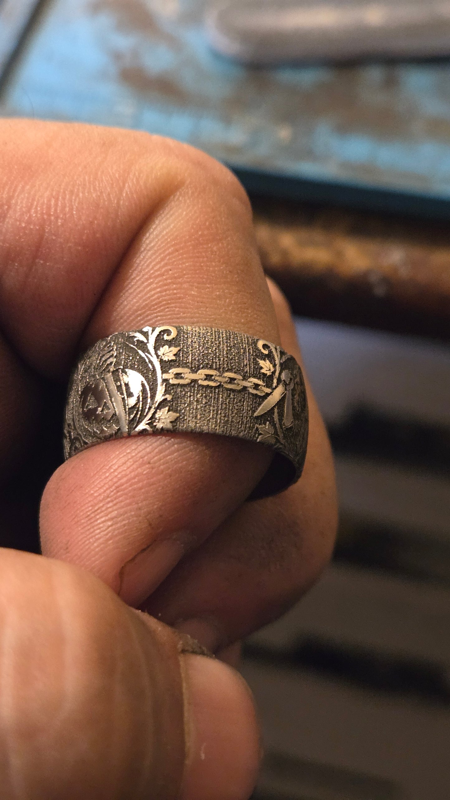 Michael Myers Halloween Ring – Handmade 12mm Wide