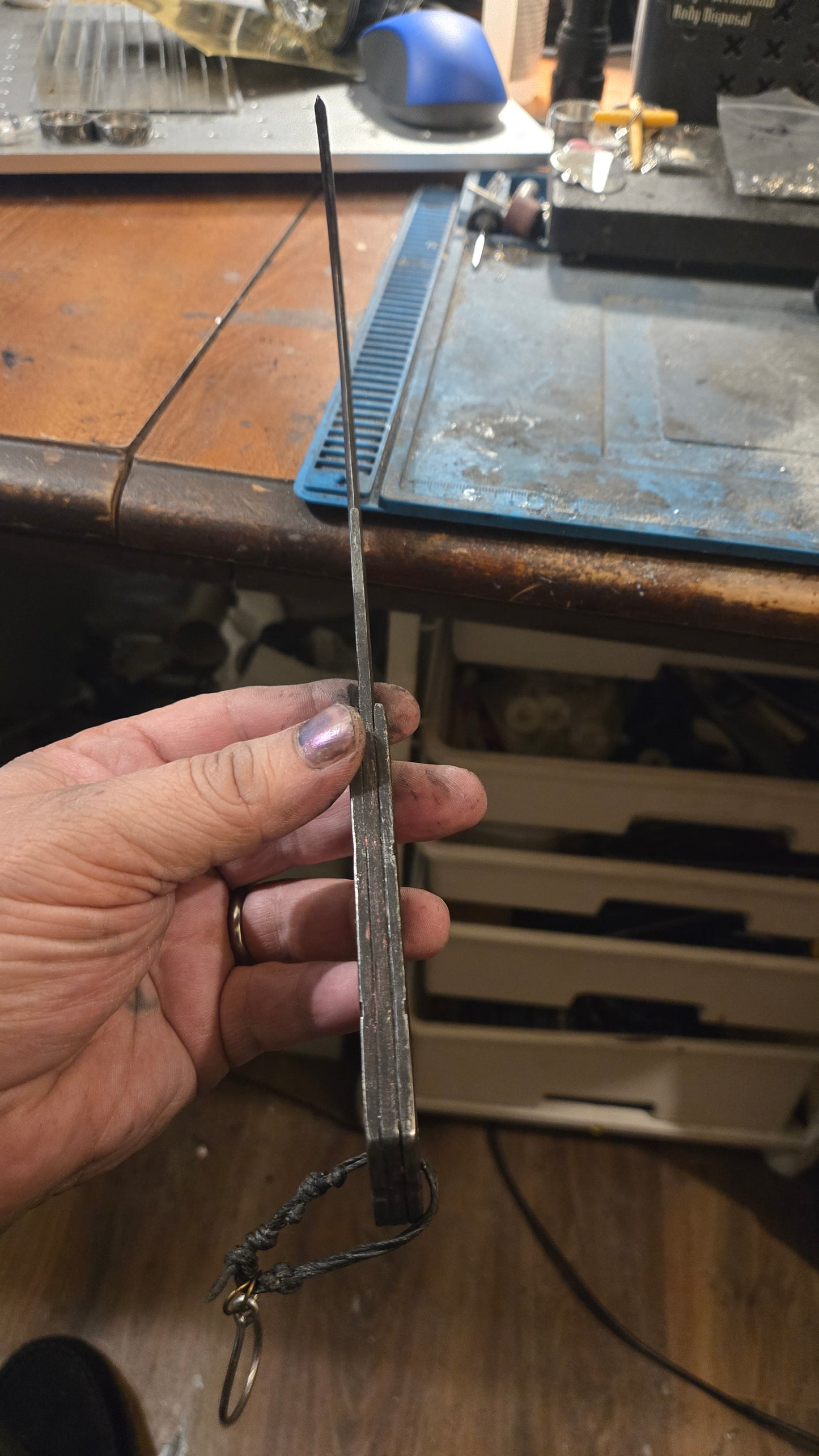 HELLRAISER INSPIRED PINHEAD HOOKED SAW BLADE – HANDMADE HORROR DISPLAY PIECE