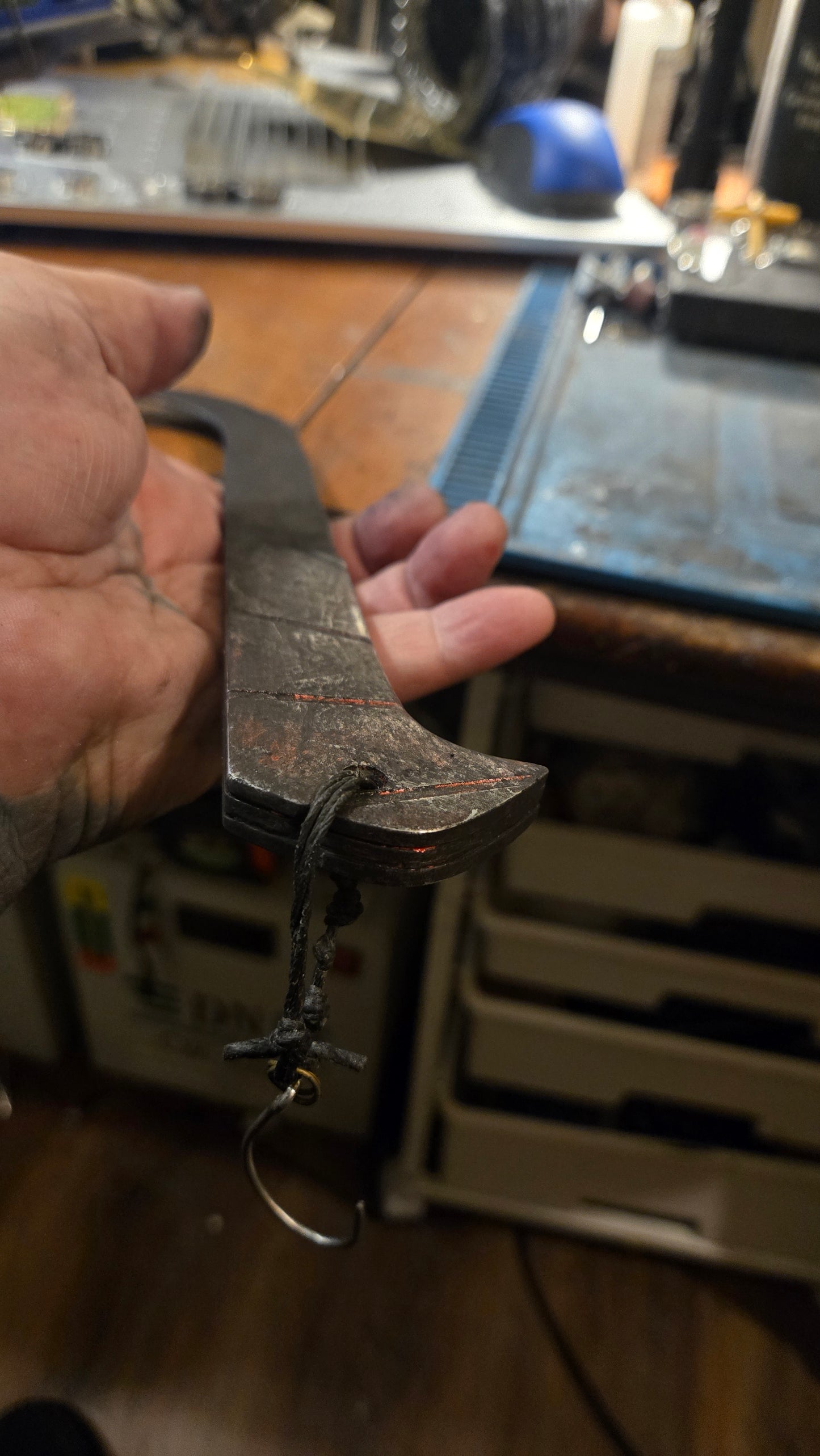 HELLRAISER INSPIRED PINHEAD HOOKED SAW BLADE – HANDMADE HORROR DISPLAY PIECE