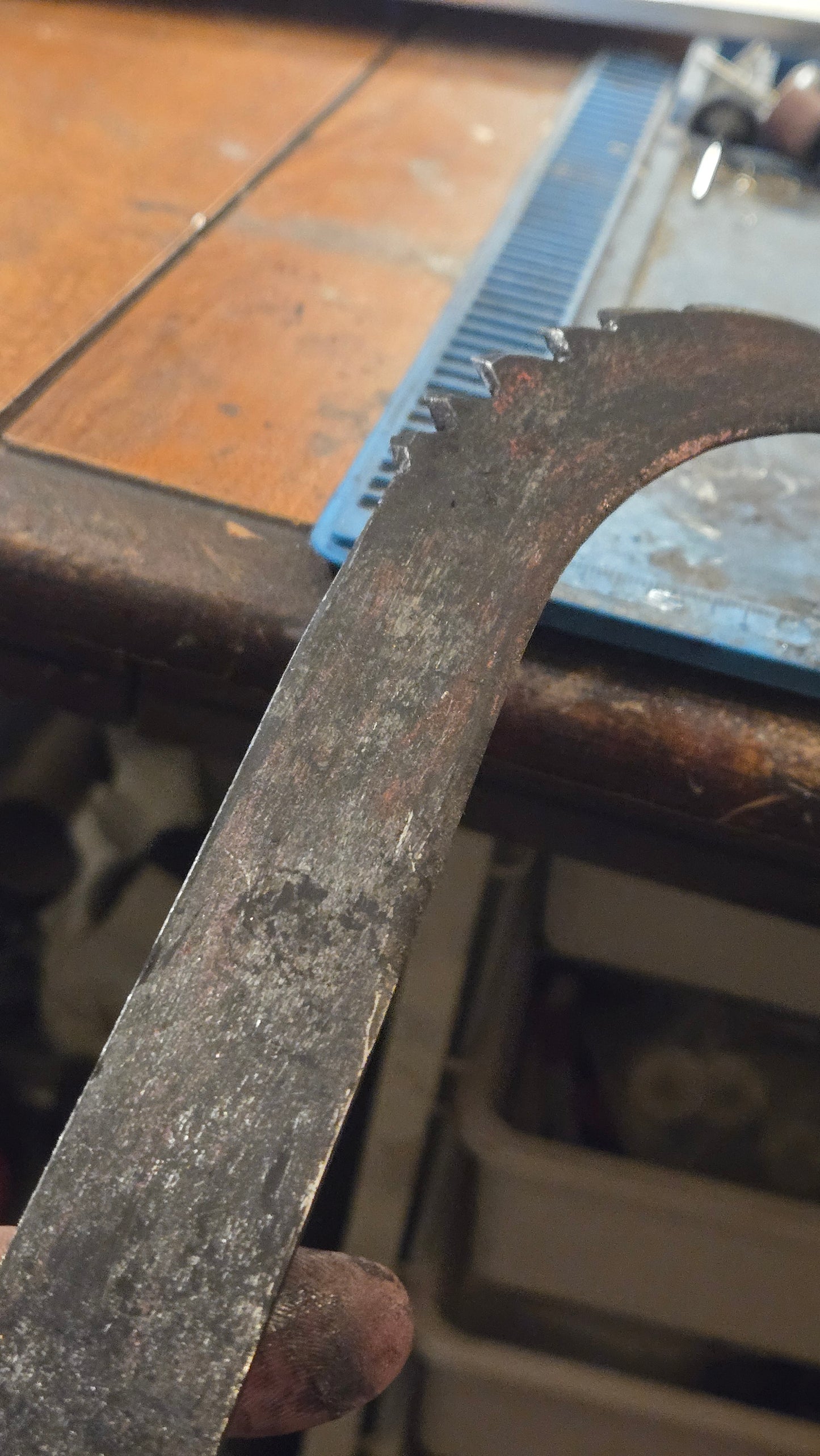 HELLRAISER INSPIRED PINHEAD HOOKED SAW BLADE – HANDMADE HORROR DISPLAY PIECE