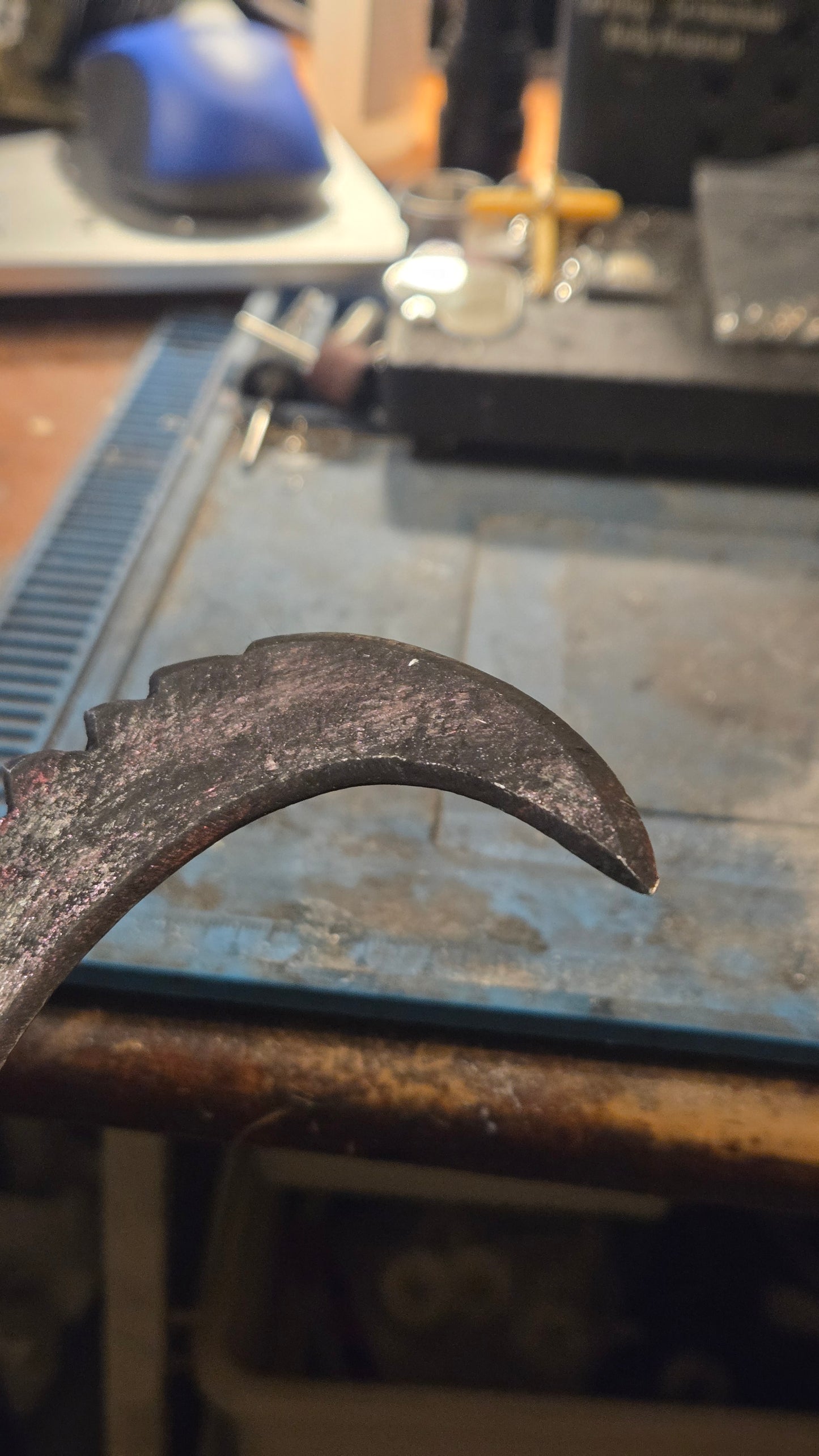 HELLRAISER INSPIRED PINHEAD HOOKED SAW BLADE – HANDMADE HORROR DISPLAY PIECE