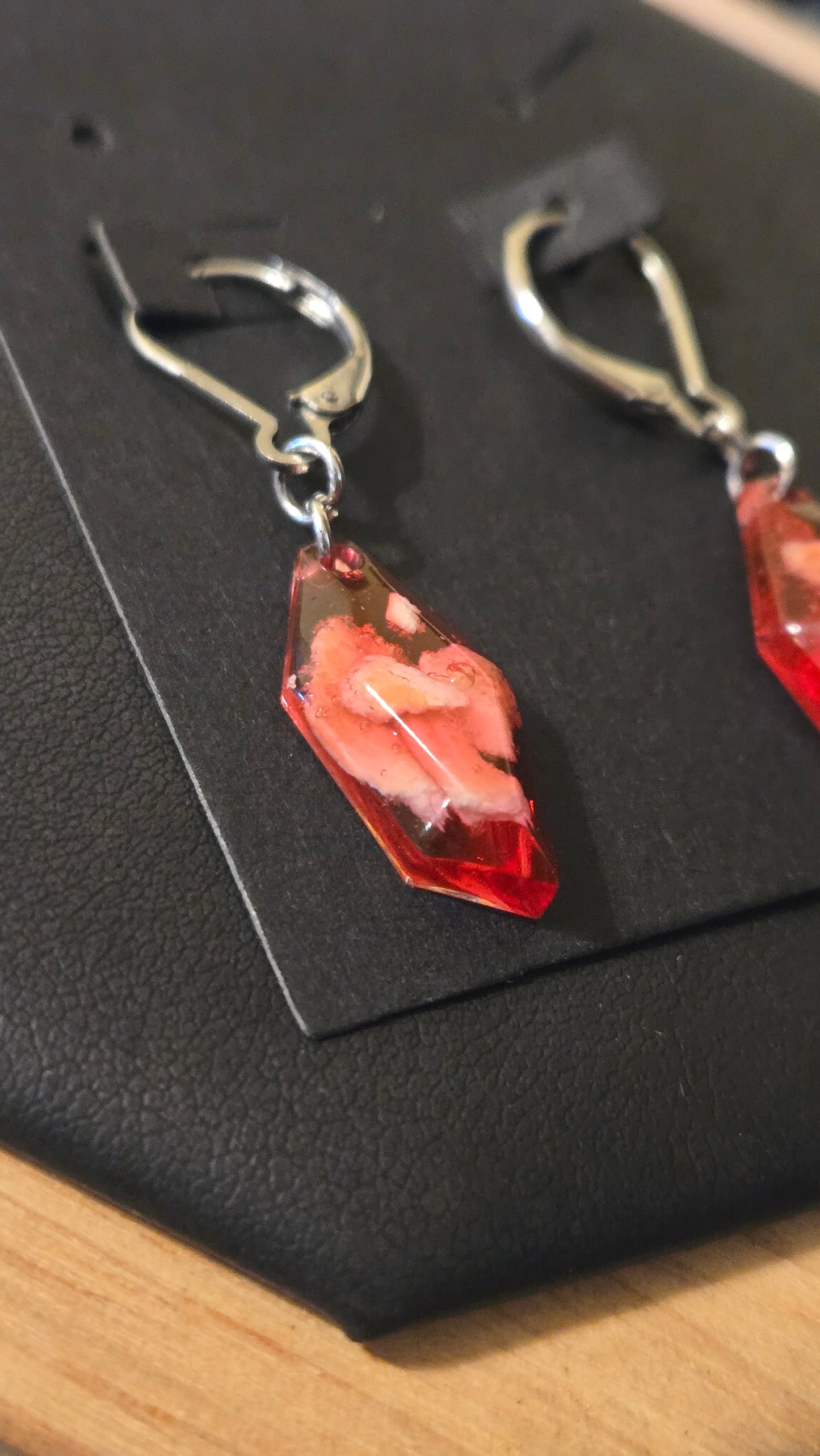 Human Bone Fragment Earrings, Handmade Memento Mori Jewelry
