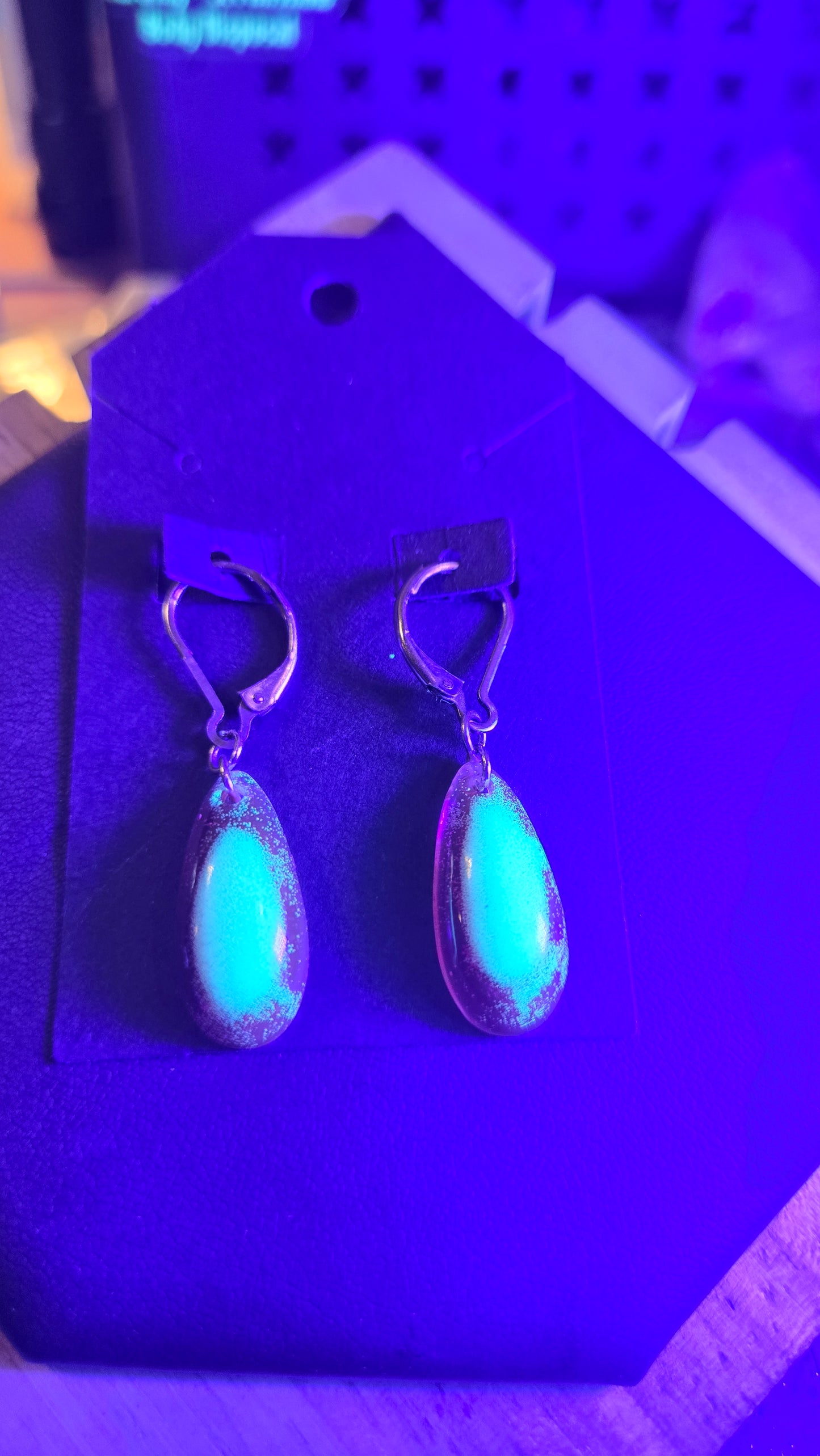 Galaxy’s Eye – Handmade Glow Resin Earrings
