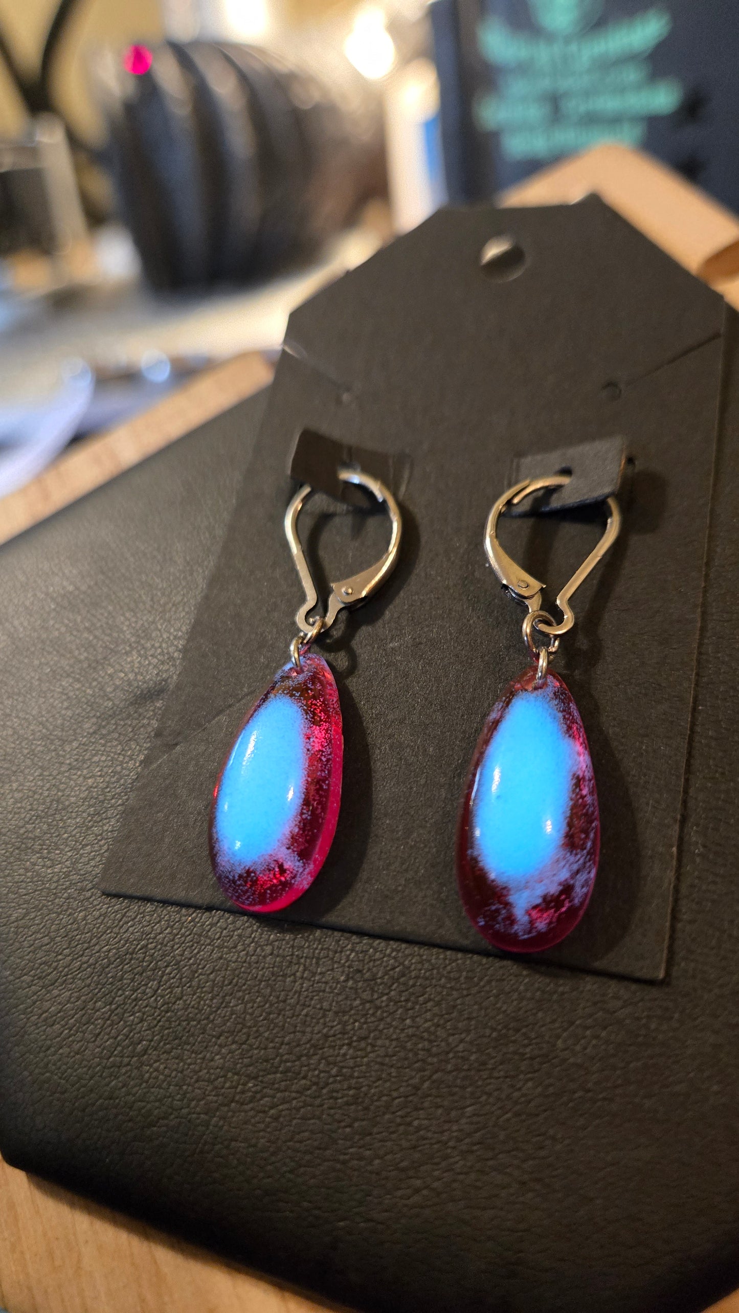 Galaxy’s Eye – Handmade Glow Resin Earrings