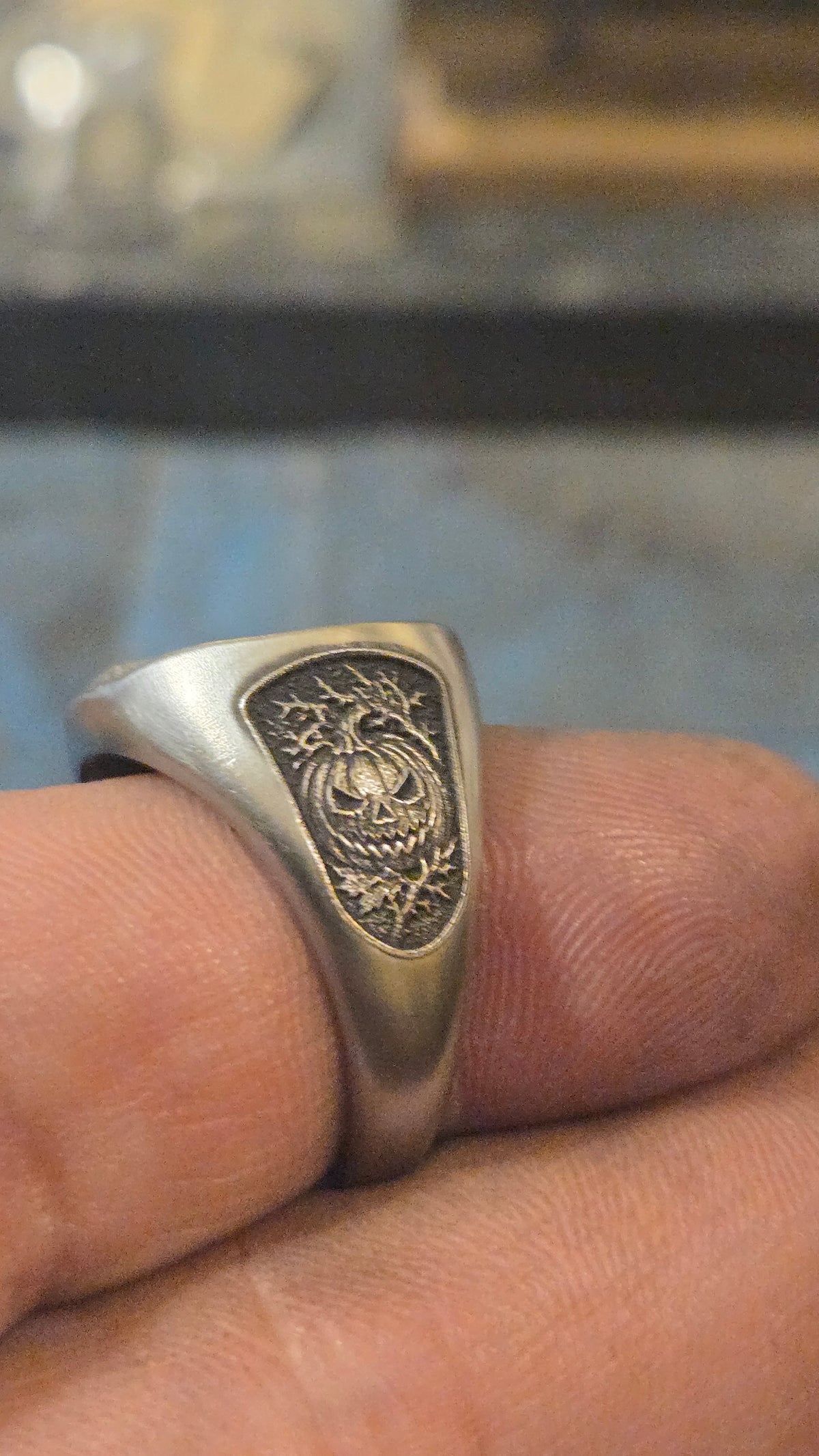 Michael Myers “The Shape” Signet Ring – Deep Engraved Horror Ring