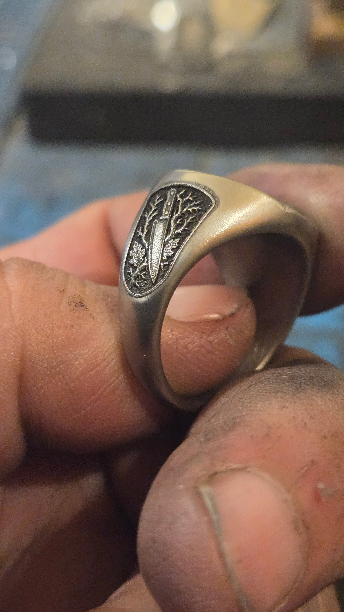 Michael Myers “The Shape” Signet Ring – Deep Engraved Horror Ring