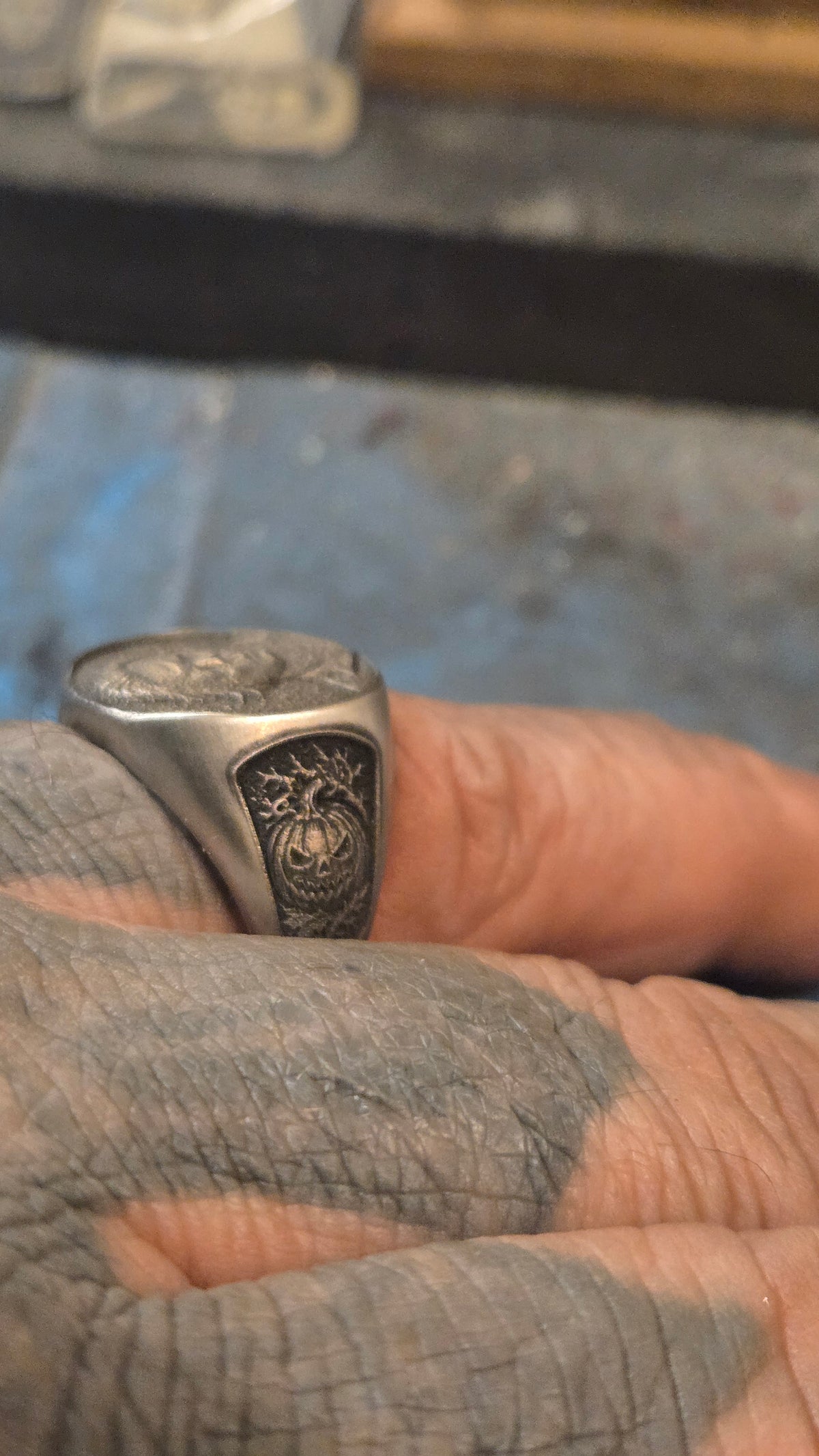 Michael Myers “The Shape” Signet Ring – Deep Engraved Horror Ring