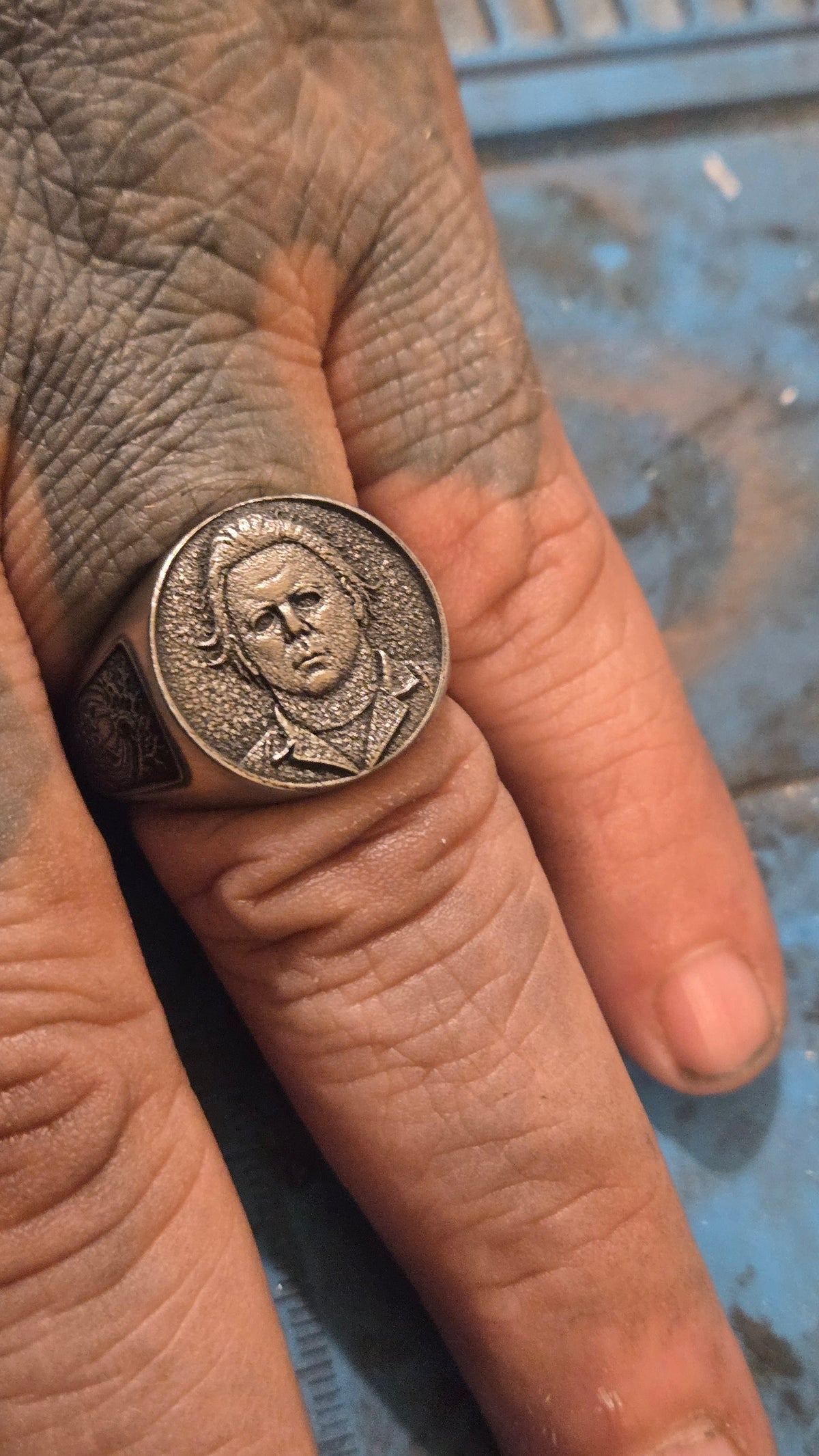 Michael Myers “The Shape” Signet Ring – Deep Engraved Horror Ring