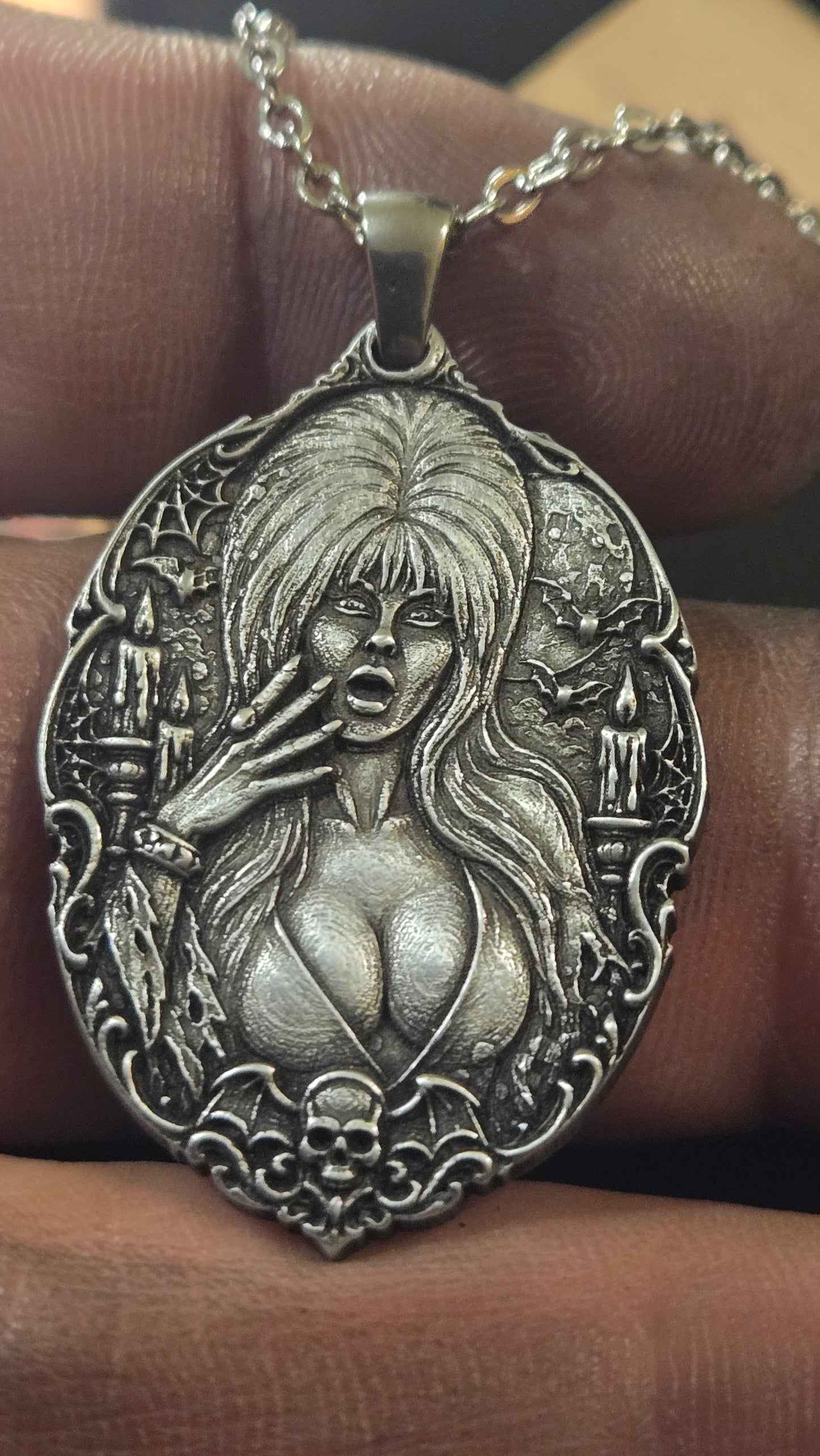 Elvira Mistress of the Dark Inspired Pendant