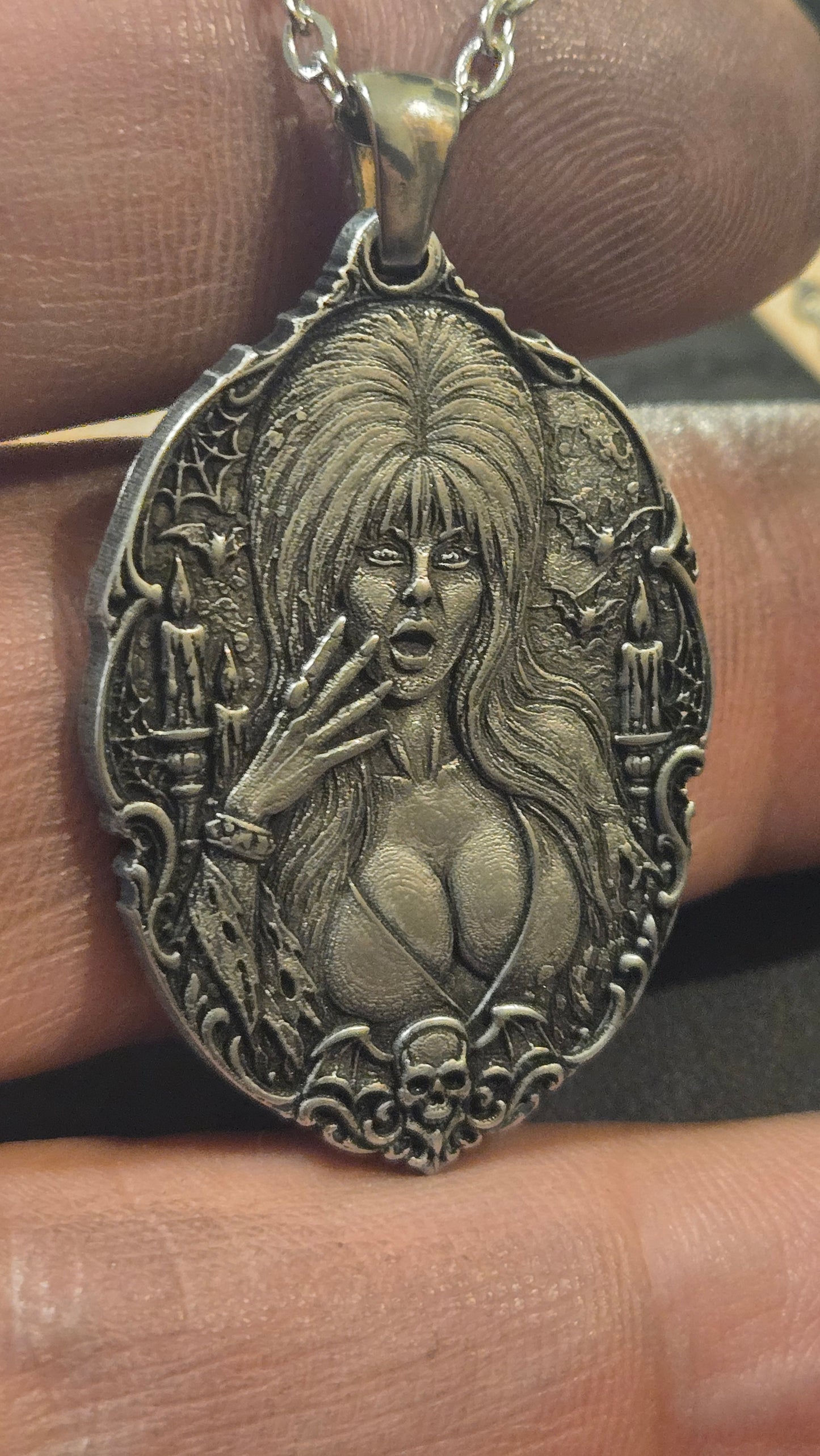 Elvira Mistress of the Dark Inspired Pendant