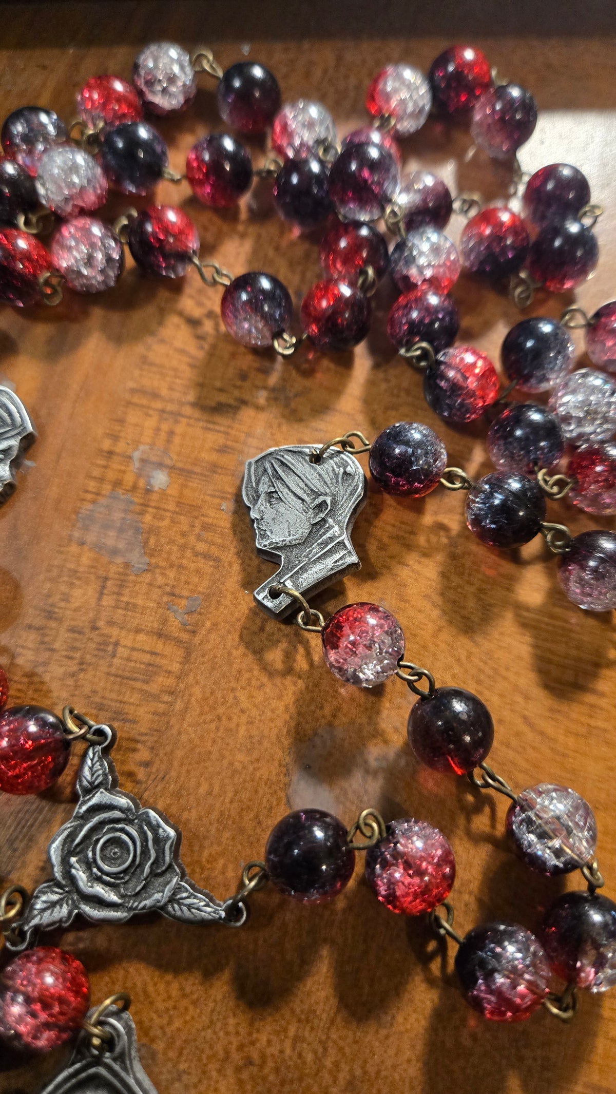 Handmade My Chemical Romance Gothic Rosary Necklace – One-of-a-Kind Wearable Art