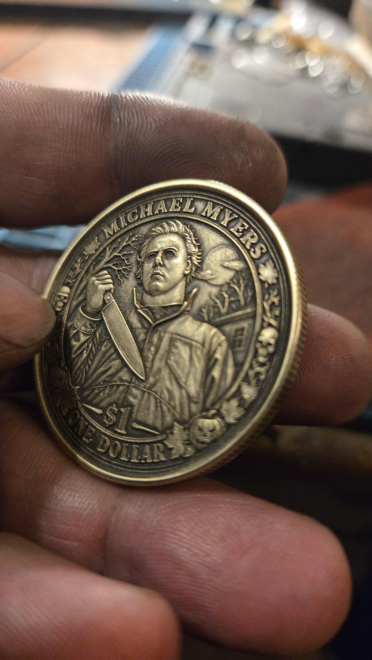 Michael Myers Halloween 1978 Collector Coin – 40mm Double-Sided Horror Coin