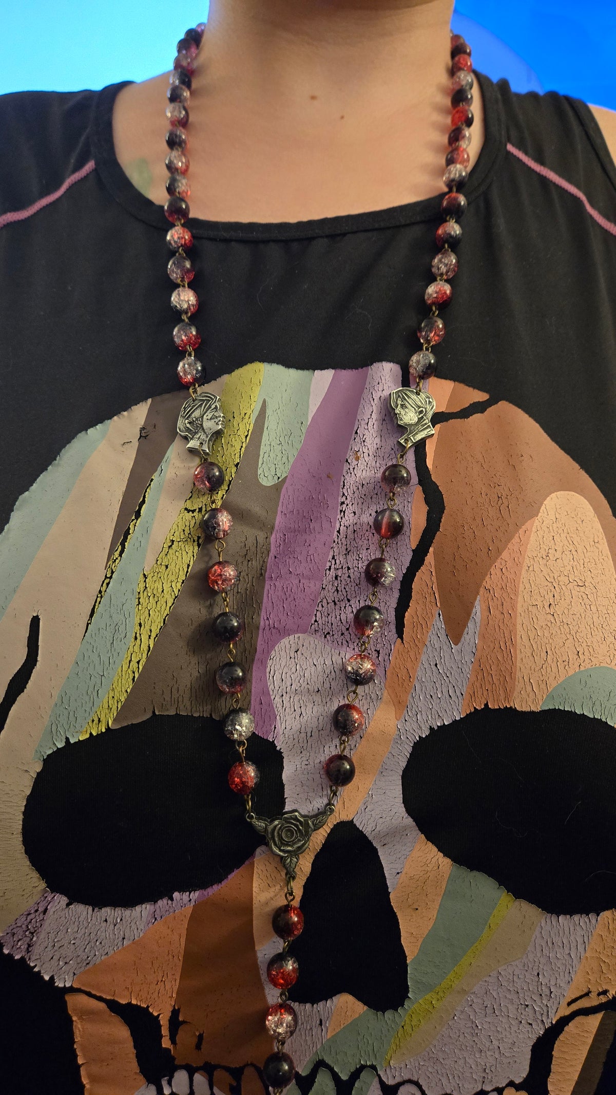 Handmade My Chemical Romance Gothic Rosary Necklace – One-of-a-Kind Wearable Art