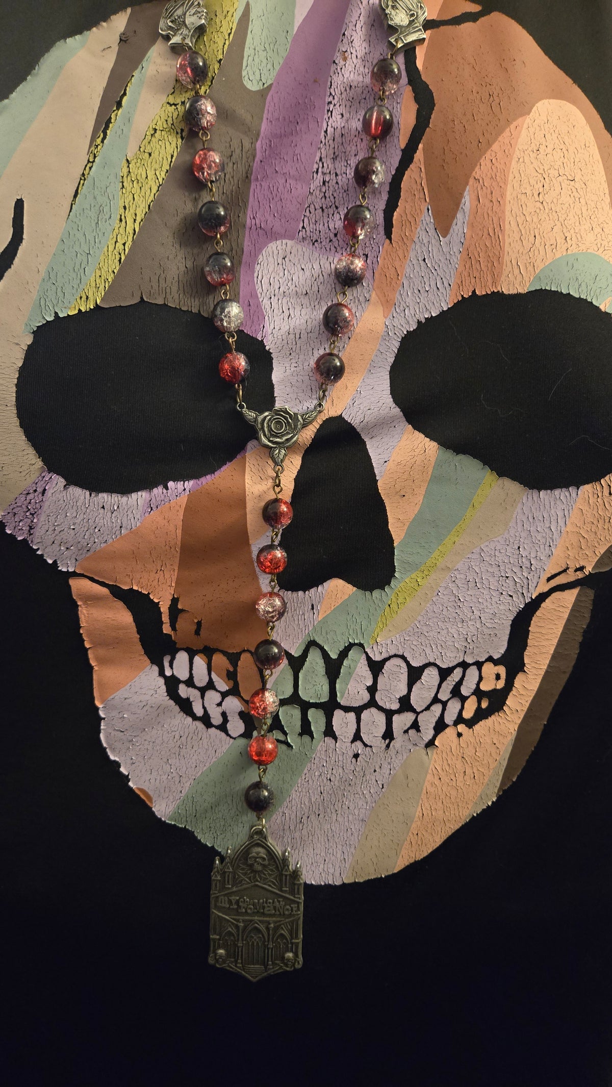 Handmade My Chemical Romance Gothic Rosary Necklace – One-of-a-Kind Wearable Art