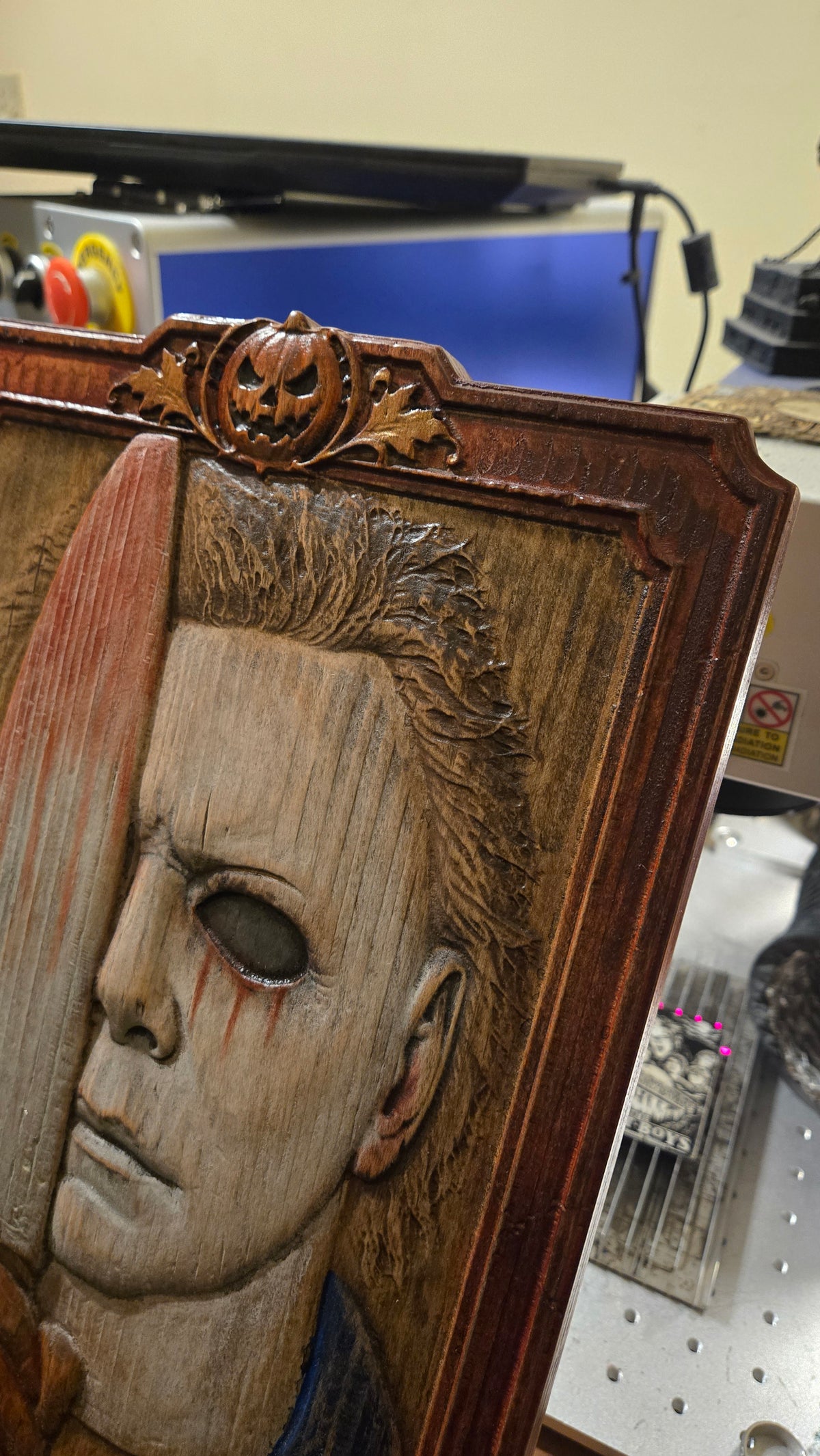Michael Myers Reclaimed Haunted Barn Oak Wall Art — One of a Kind