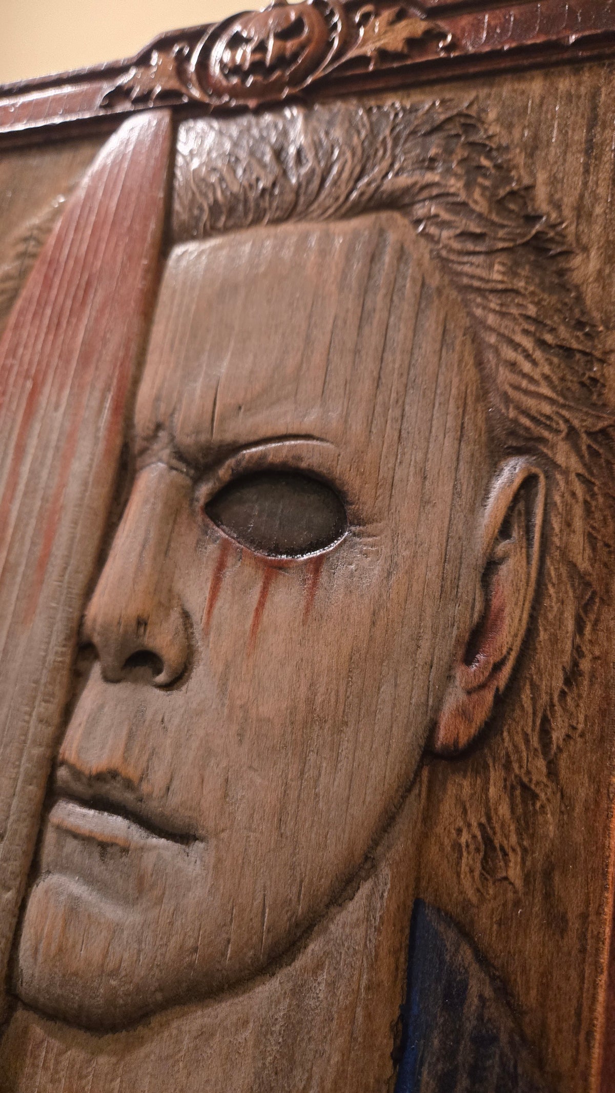 Michael Myers Reclaimed Haunted Barn Oak Wall Art — One of a Kind