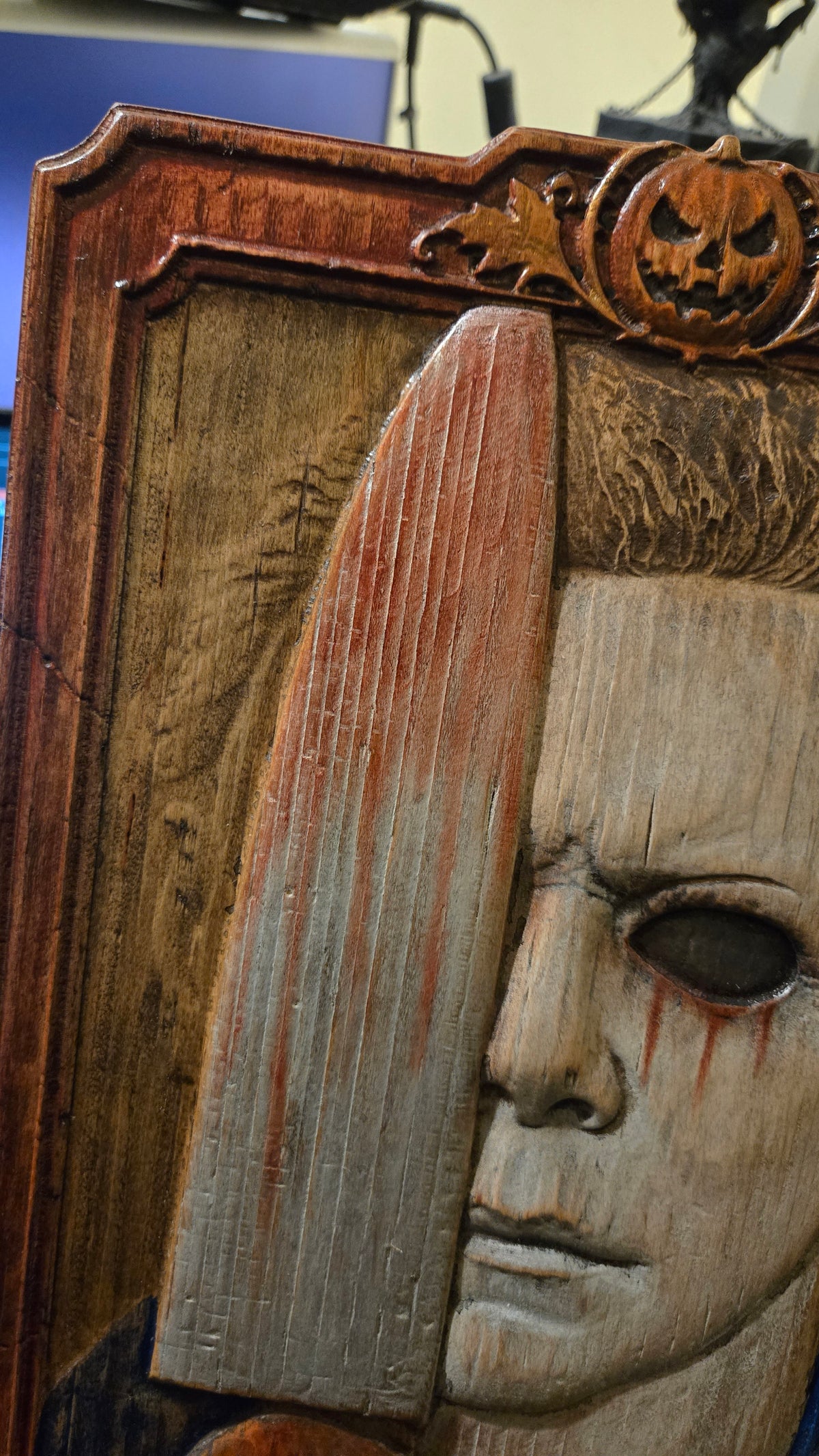 Michael Myers Reclaimed Haunted Barn Oak Wall Art — One of a Kind
