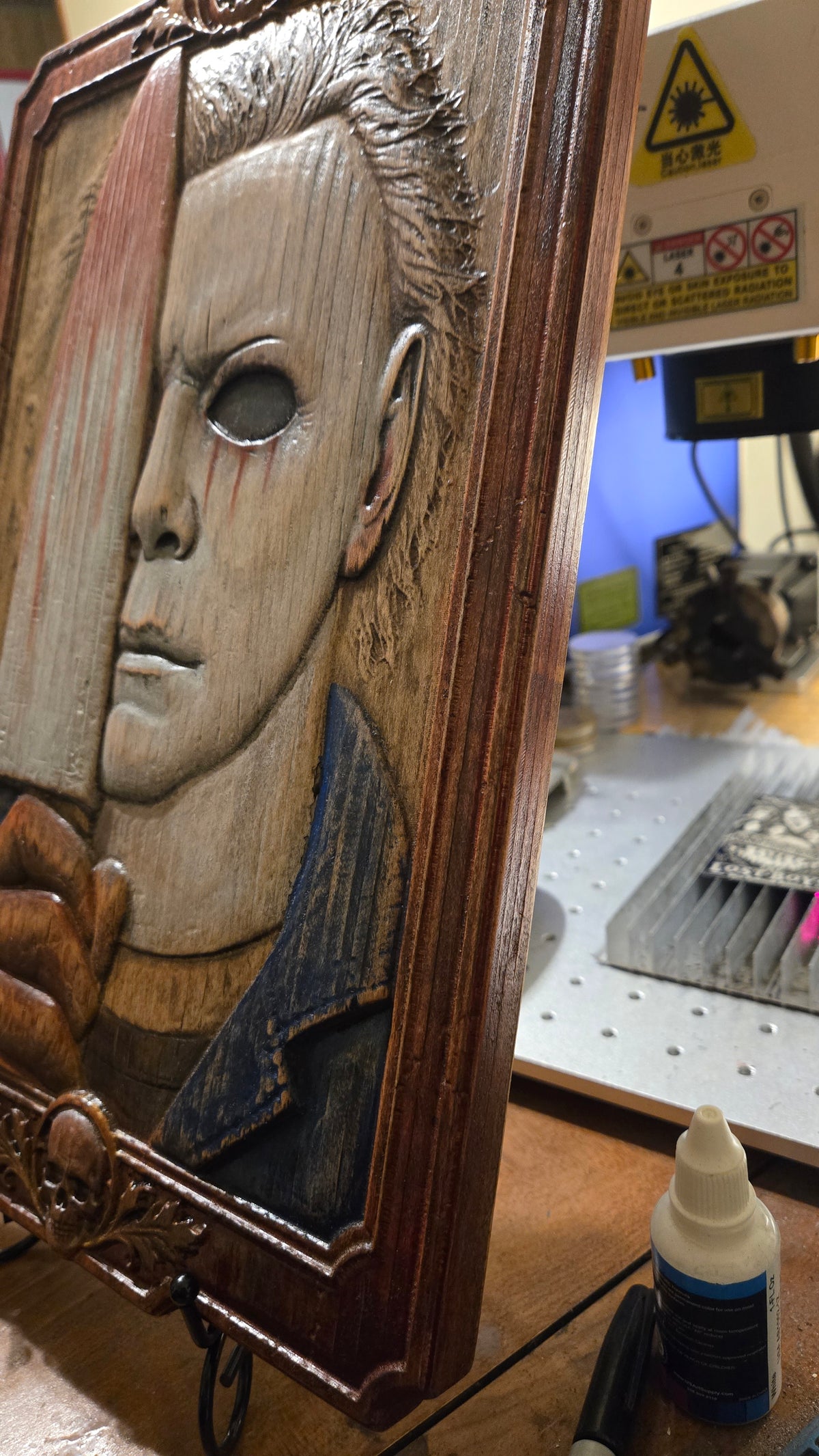 Michael Myers Reclaimed Haunted Barn Oak Wall Art — One of a Kind