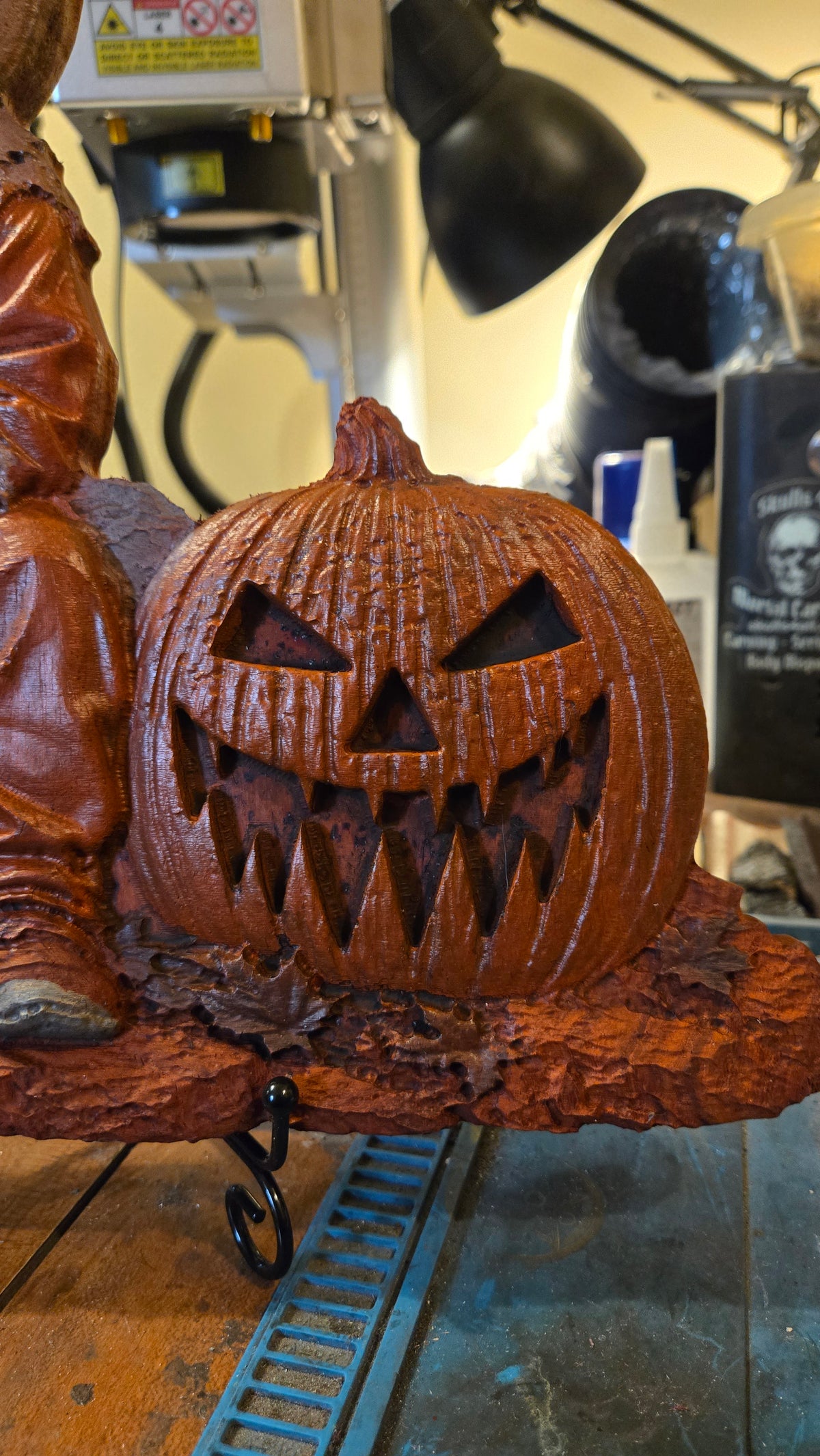 Trick 'r Treat –  Padauk Wood Bas-Relief Art Display with Stand