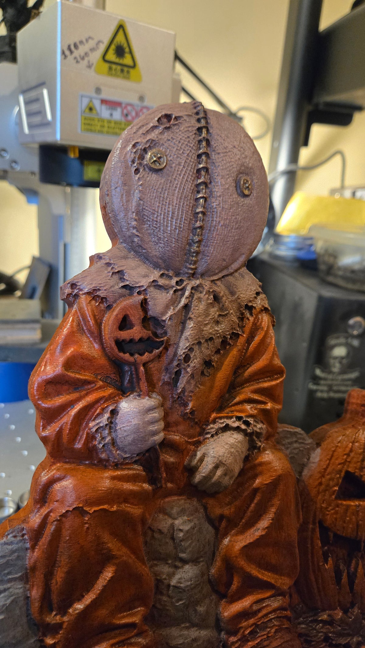 Trick 'r Treat –  Padauk Wood Bas-Relief Art Display with Stand