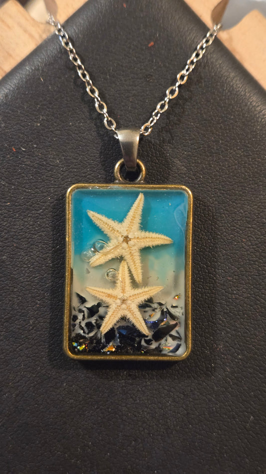 Ocean Treasures – Real Starfish Resin Pendant