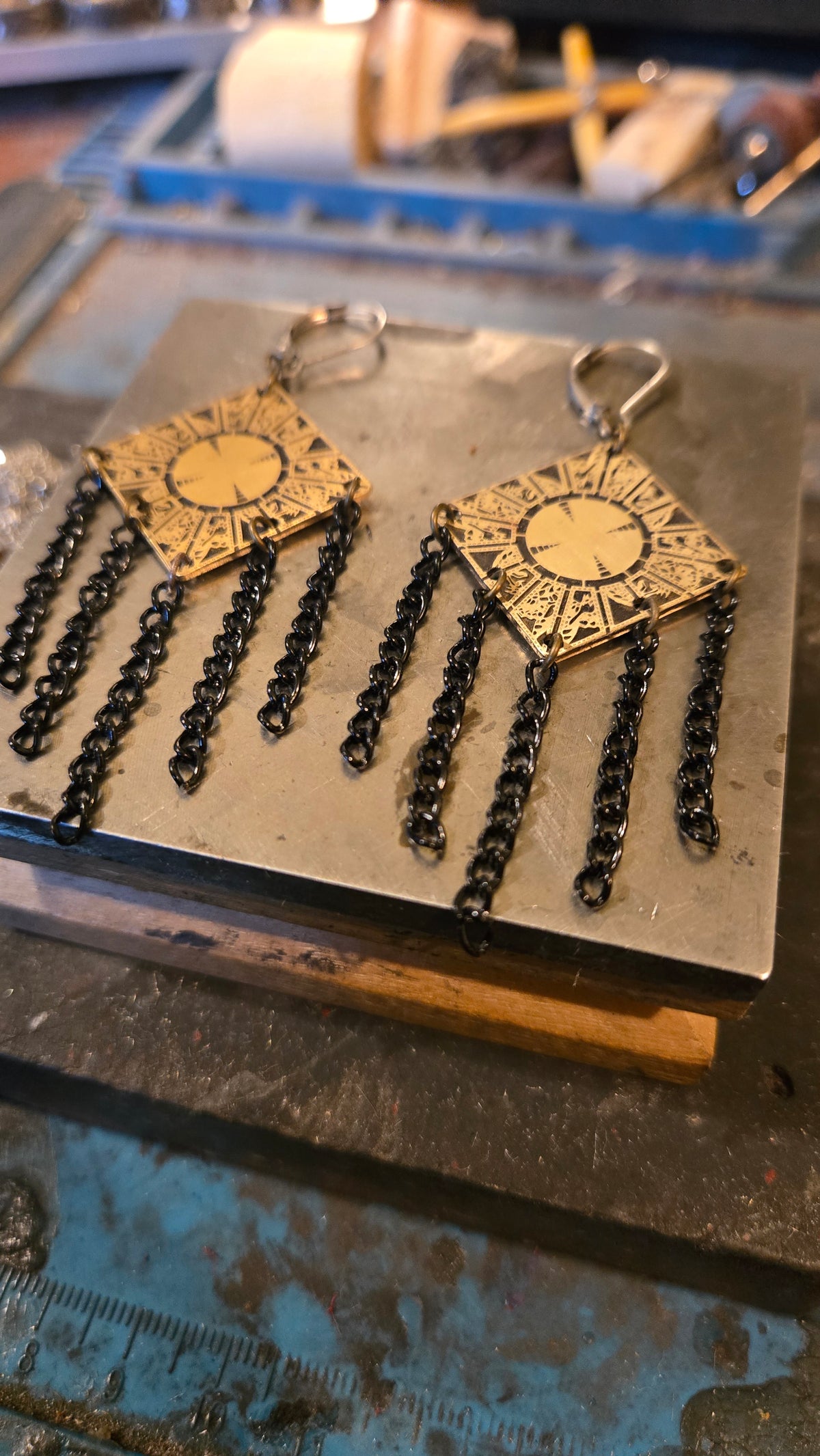 Hellraiser Lament Configuration Brass Earrings