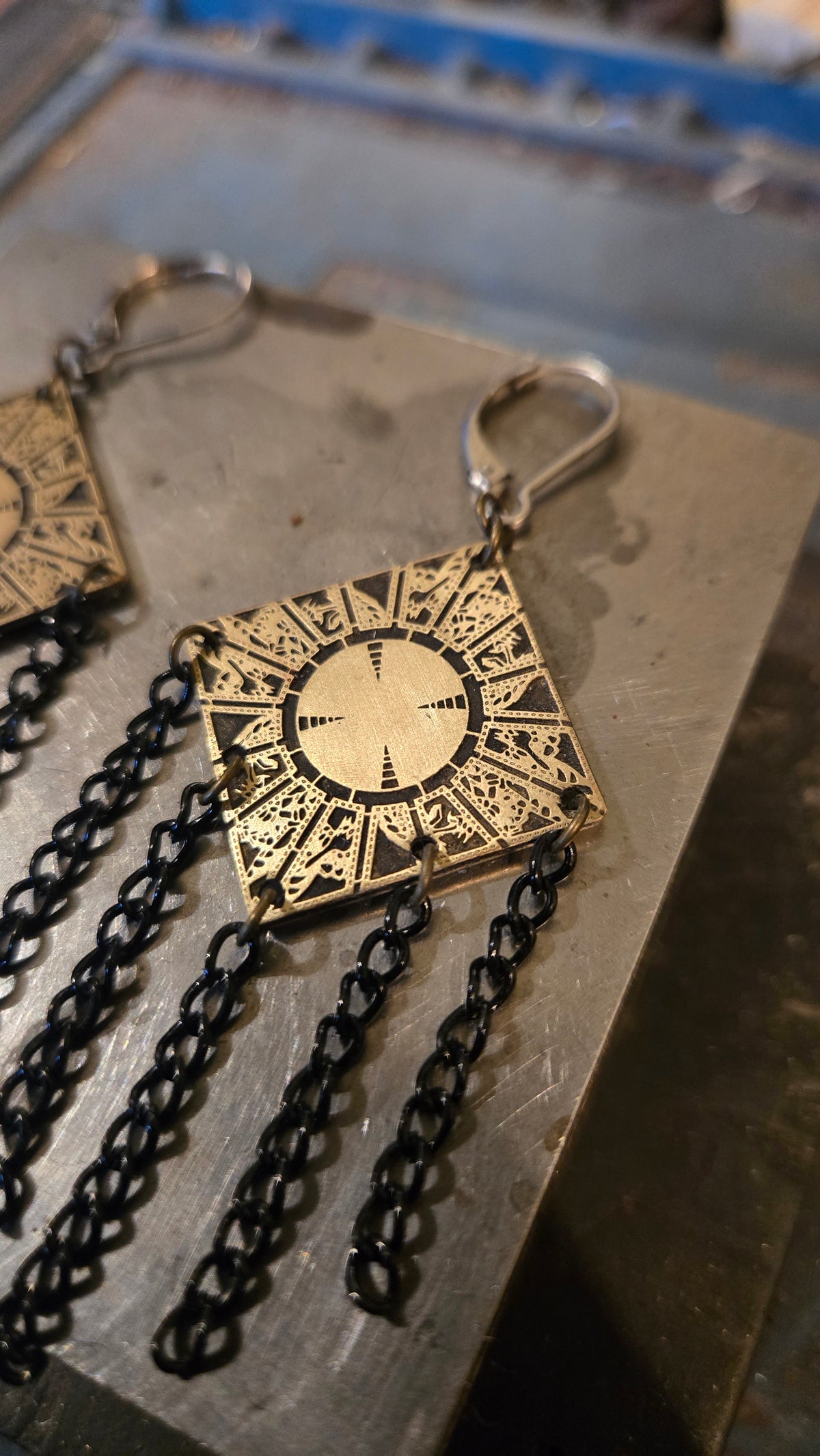 Hellraiser Lament Configuration Brass Earrings