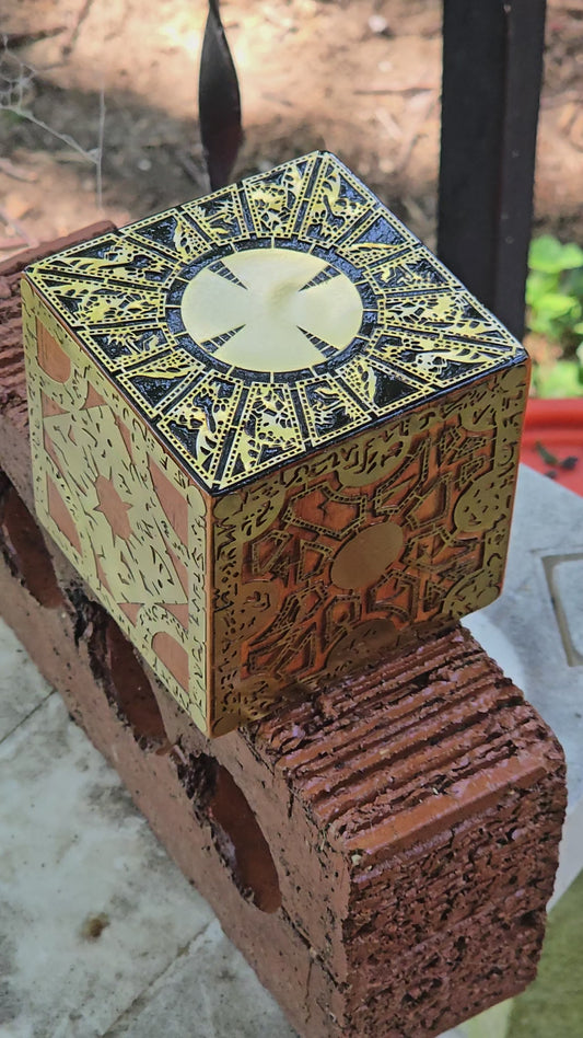 Handmade Lightly Aged Lament Configuration – Static Display Box (3"x3"x3")